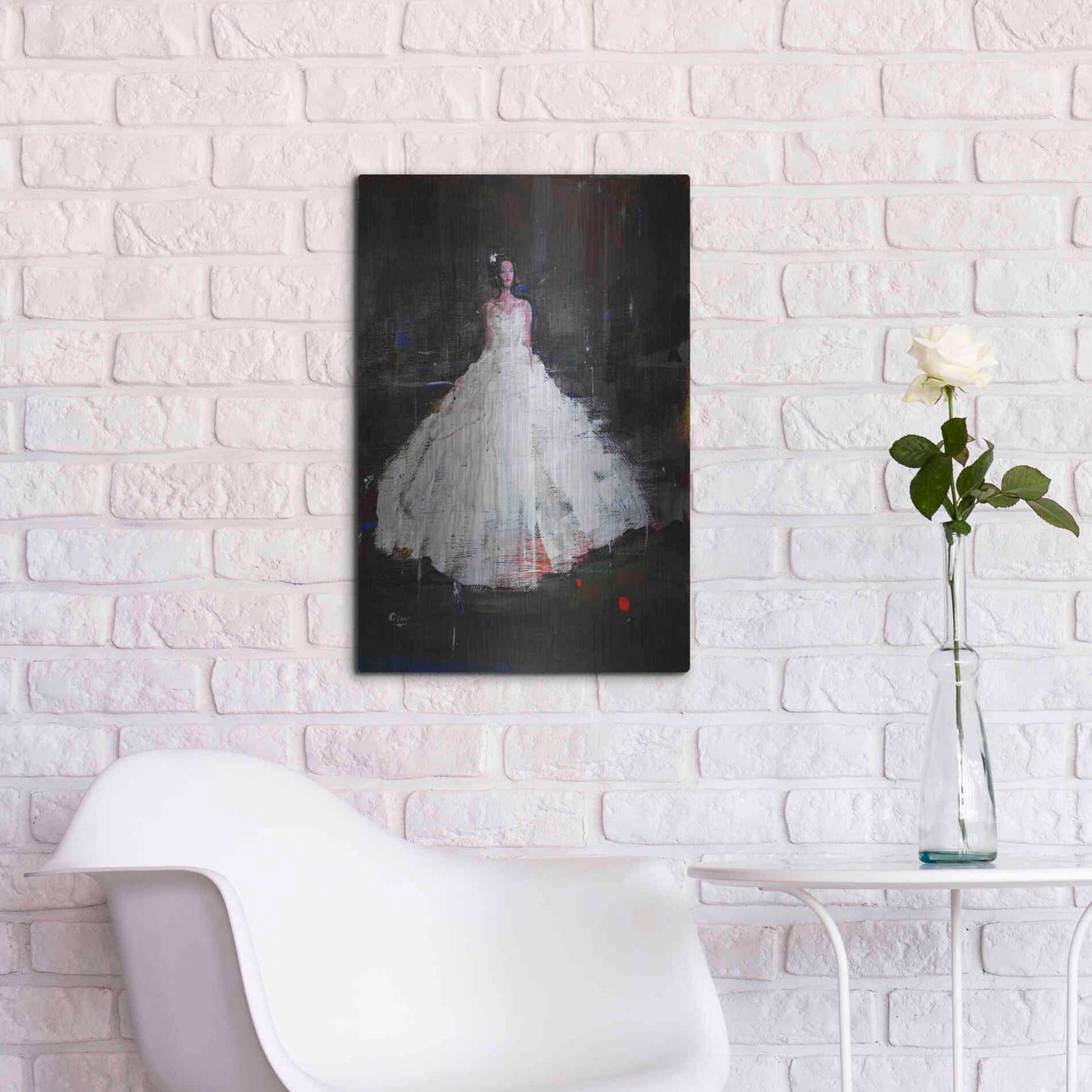 Luxe Metal Art 'Little Flower' by Oscar Alvarez Pardo, Metal Wall Art,16x24