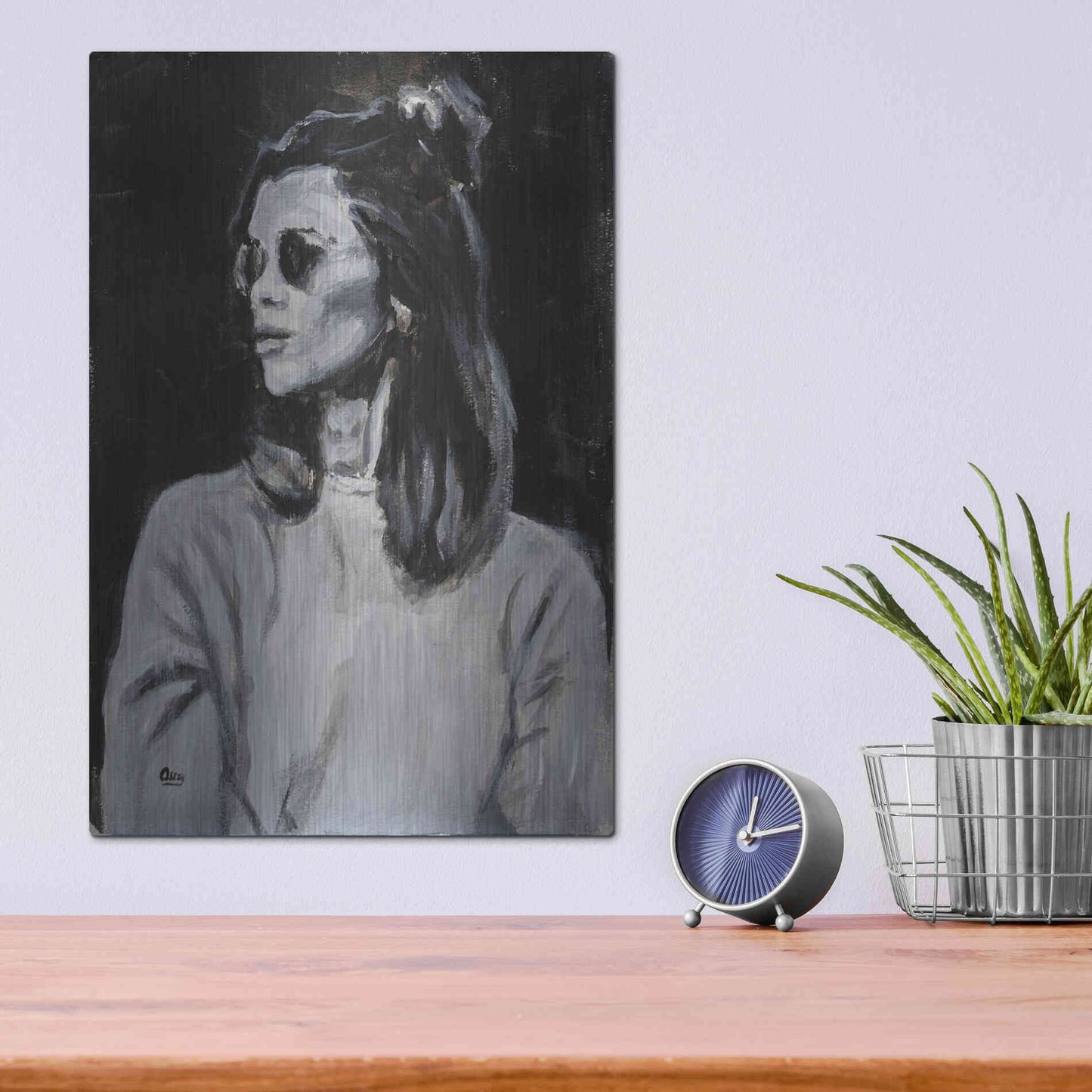 Luxe Metal Art 'Side' by Oscar Alvarez Pardo, Metal Wall Art,12x16