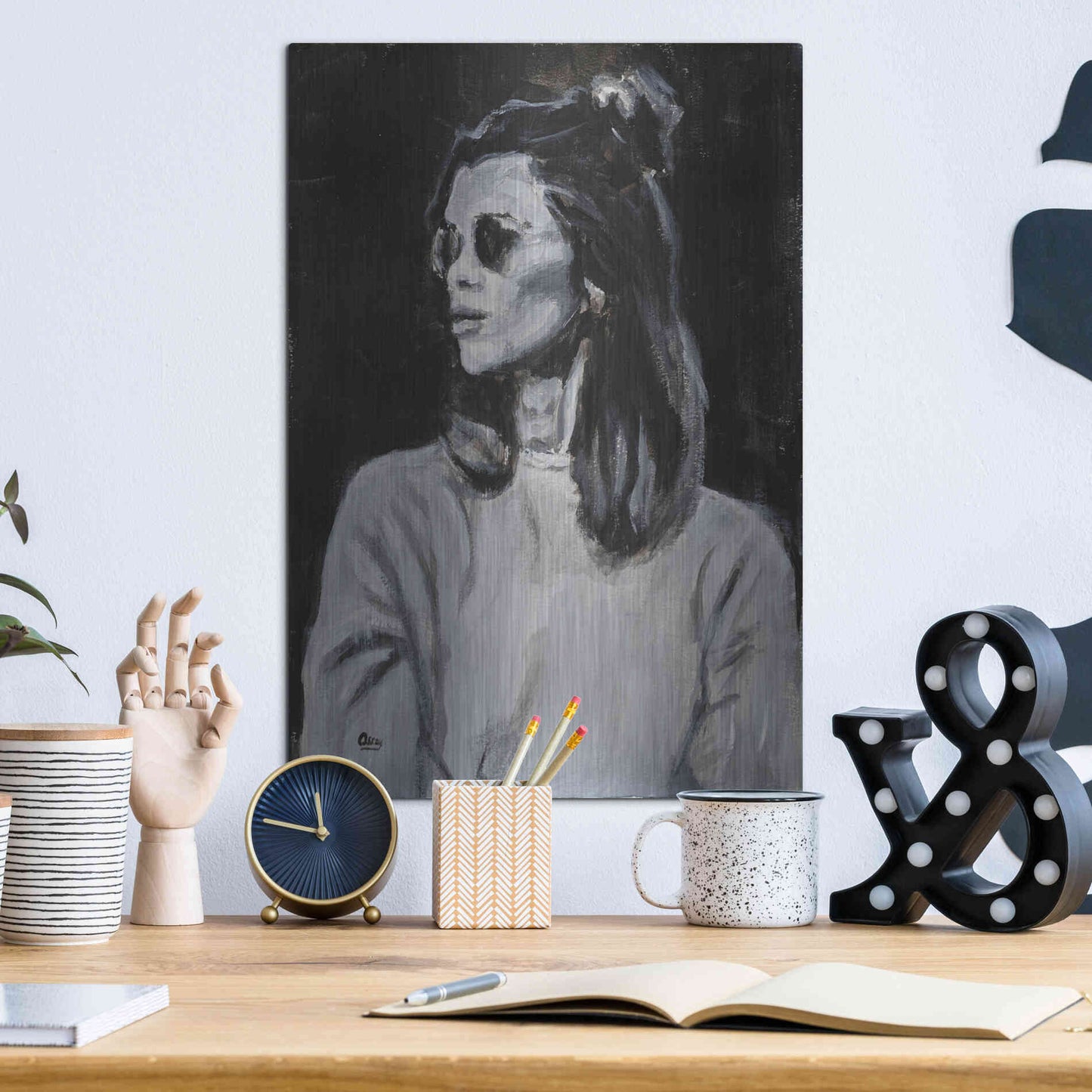 Luxe Metal Art 'Side' by Oscar Alvarez Pardo, Metal Wall Art,12x16