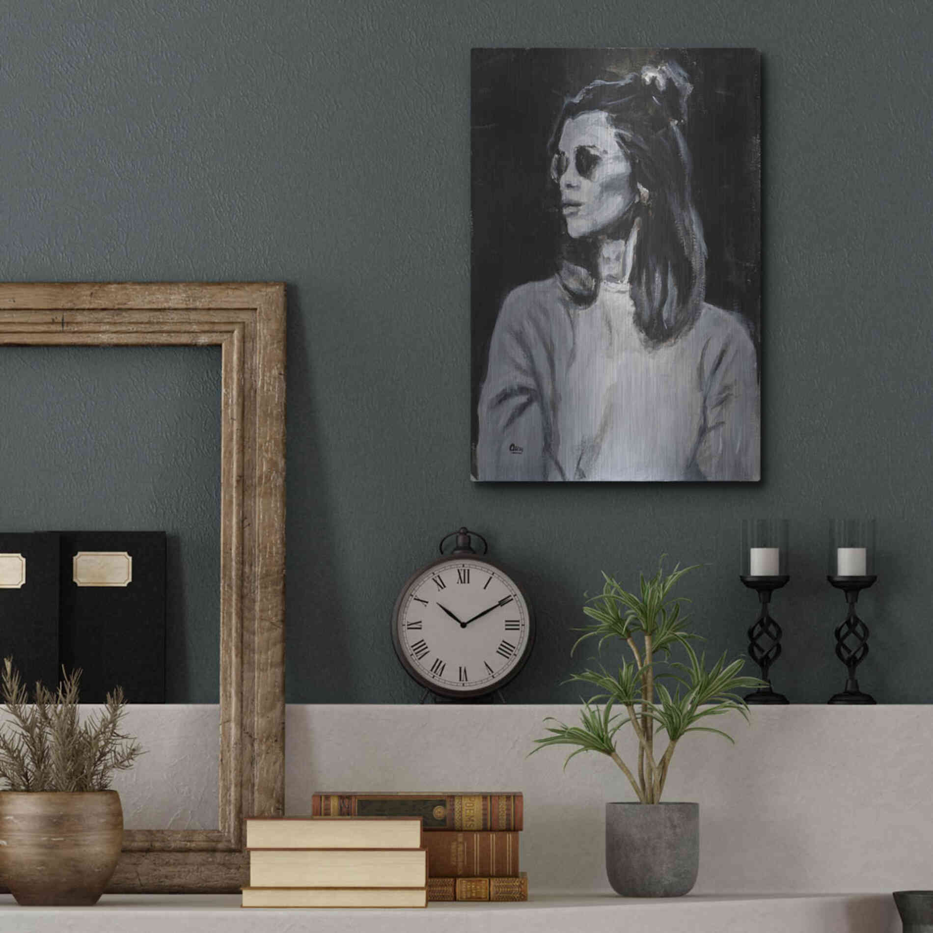 Luxe Metal Art 'Side' by Oscar Alvarez Pardo, Metal Wall Art,12x16