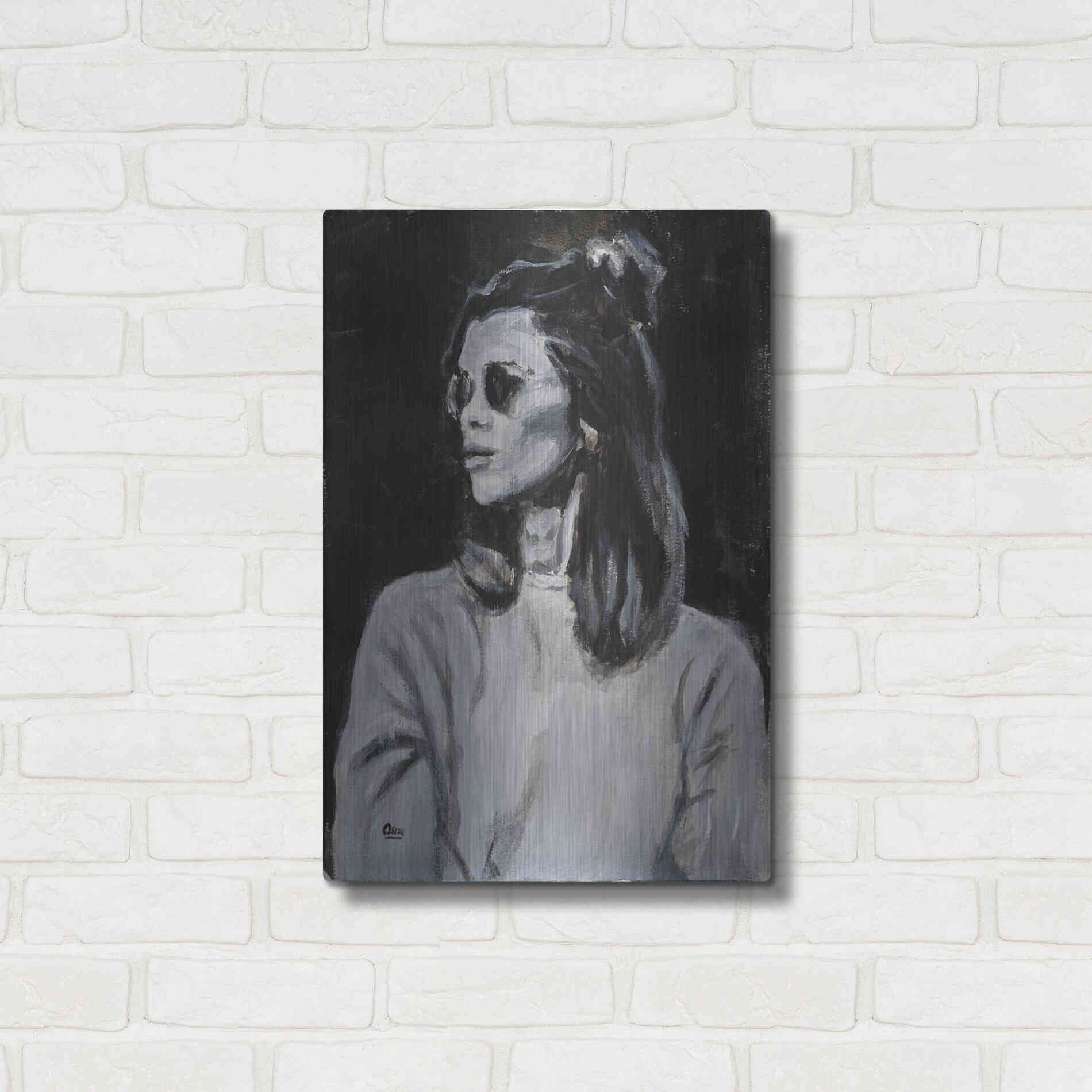 Luxe Metal Art 'Side' by Oscar Alvarez Pardo, Metal Wall Art,16x24