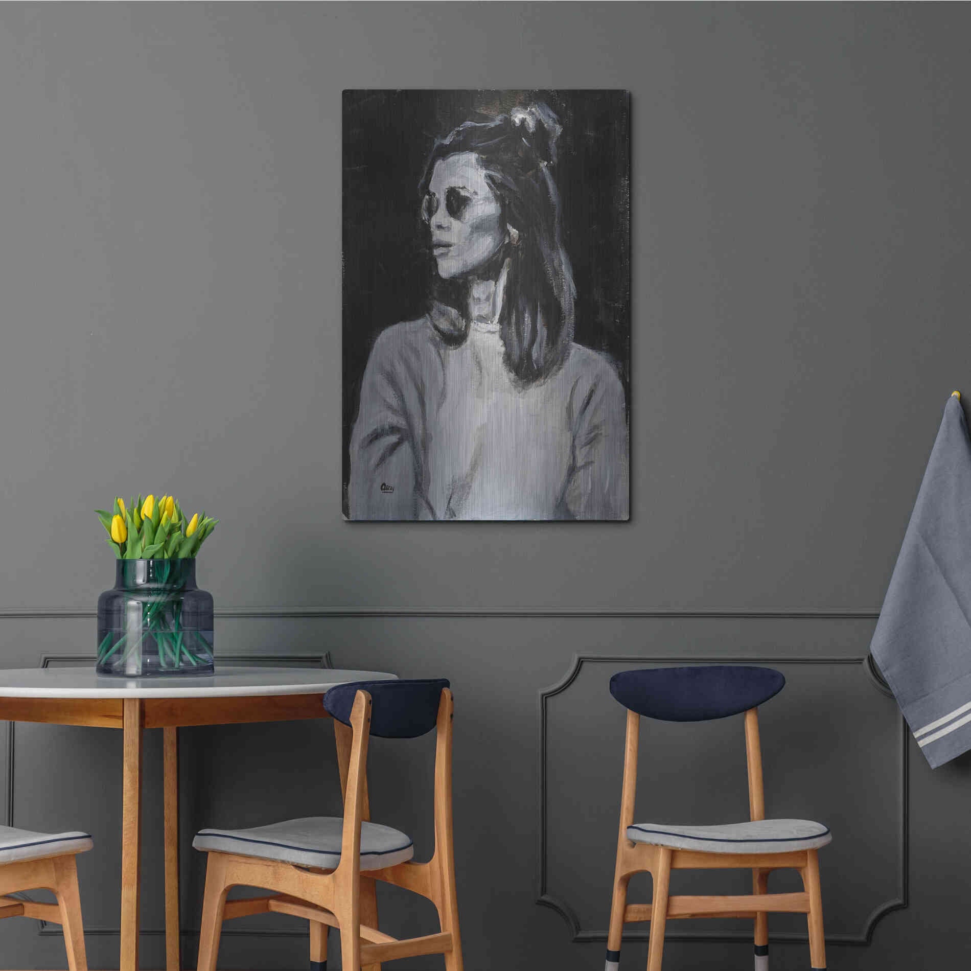 Luxe Metal Art 'Side' by Oscar Alvarez Pardo, Metal Wall Art,24x36