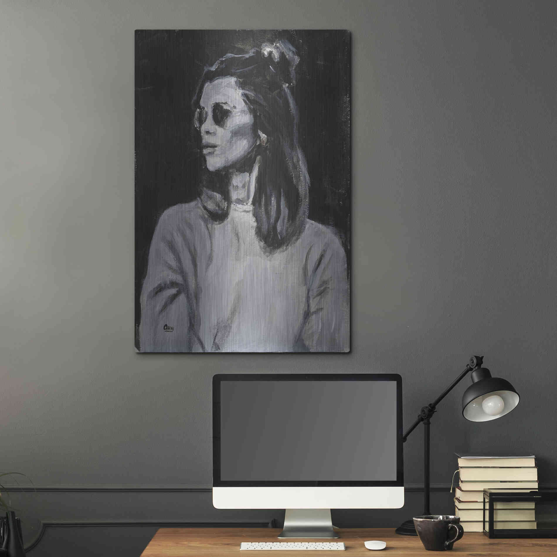 Luxe Metal Art 'Side' by Oscar Alvarez Pardo, Metal Wall Art,24x36