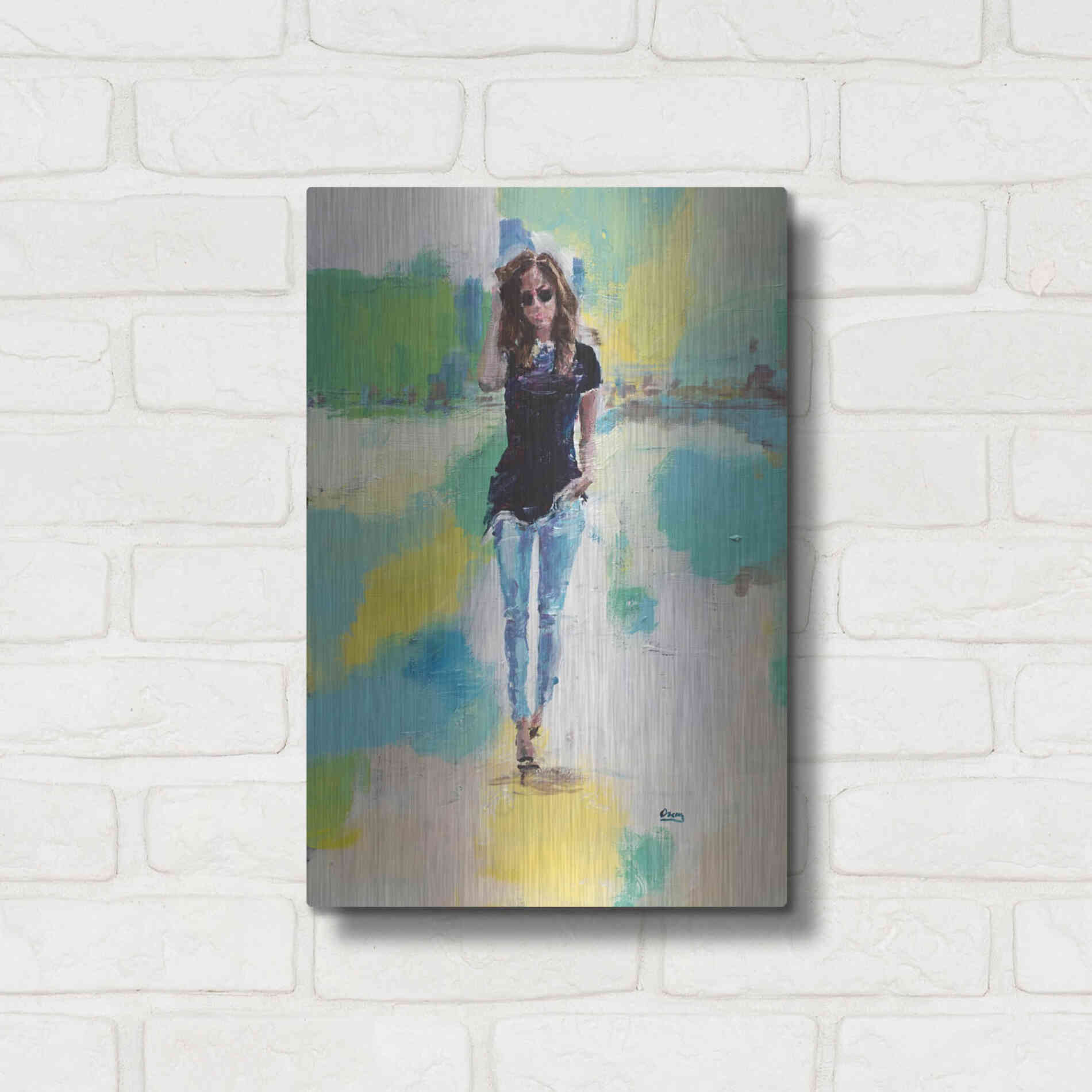 Luxe Metal Art 'Casual' by Oscar Alvarez Pardo, Metal Wall Art,12x16
