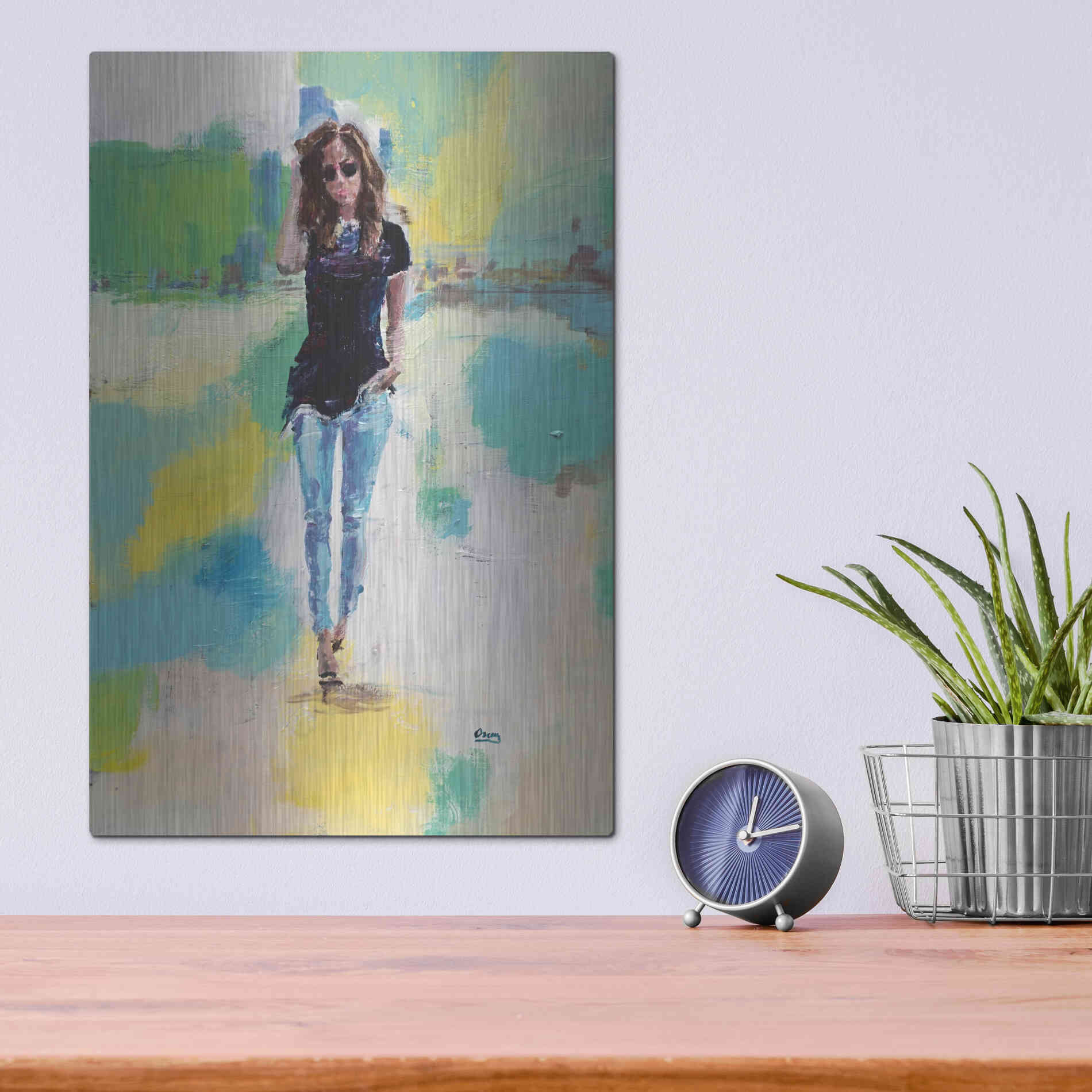 Luxe Metal Art 'Casual' by Oscar Alvarez Pardo, Metal Wall Art,12x16