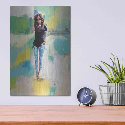 Luxe Metal Art 'Casual' by Oscar Alvarez Pardo, Metal Wall Art,12x16