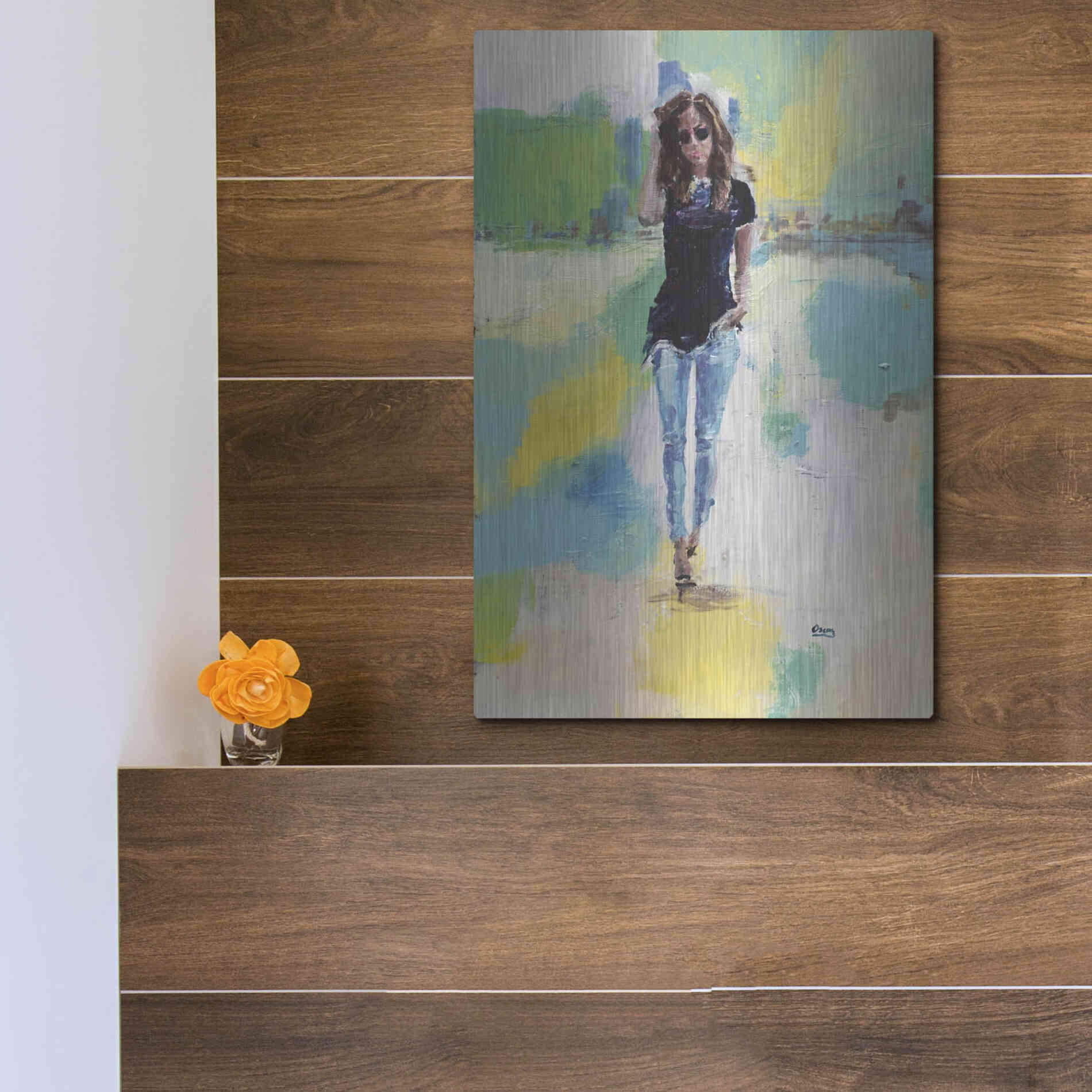 Luxe Metal Art 'Casual' by Oscar Alvarez Pardo, Metal Wall Art,12x16