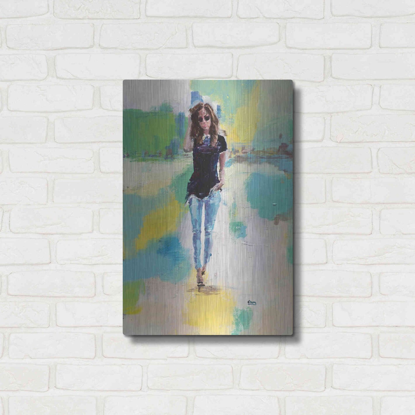 Luxe Metal Art 'Casual' by Oscar Alvarez Pardo, Metal Wall Art,16x24