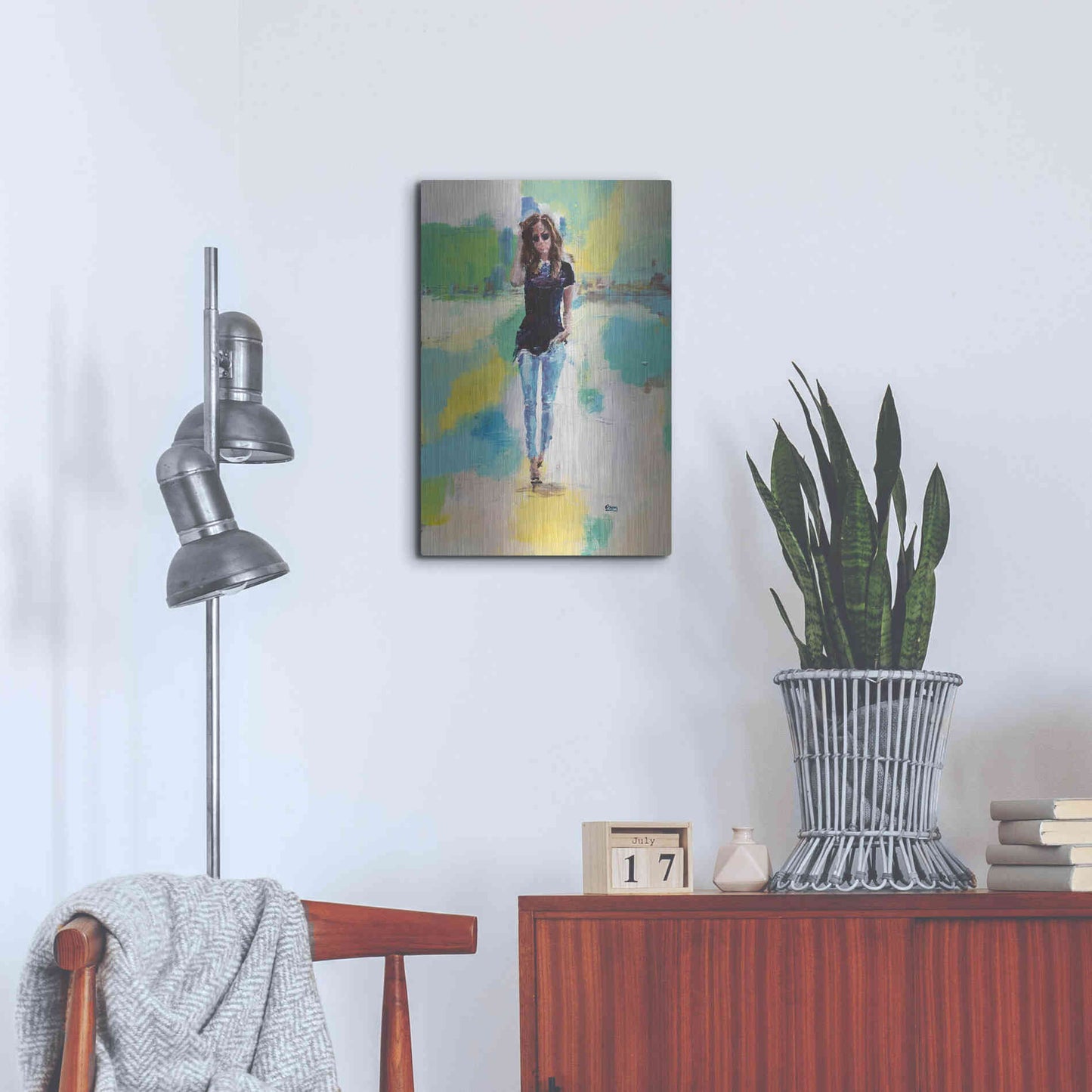 Luxe Metal Art 'Casual' by Oscar Alvarez Pardo, Metal Wall Art,16x24