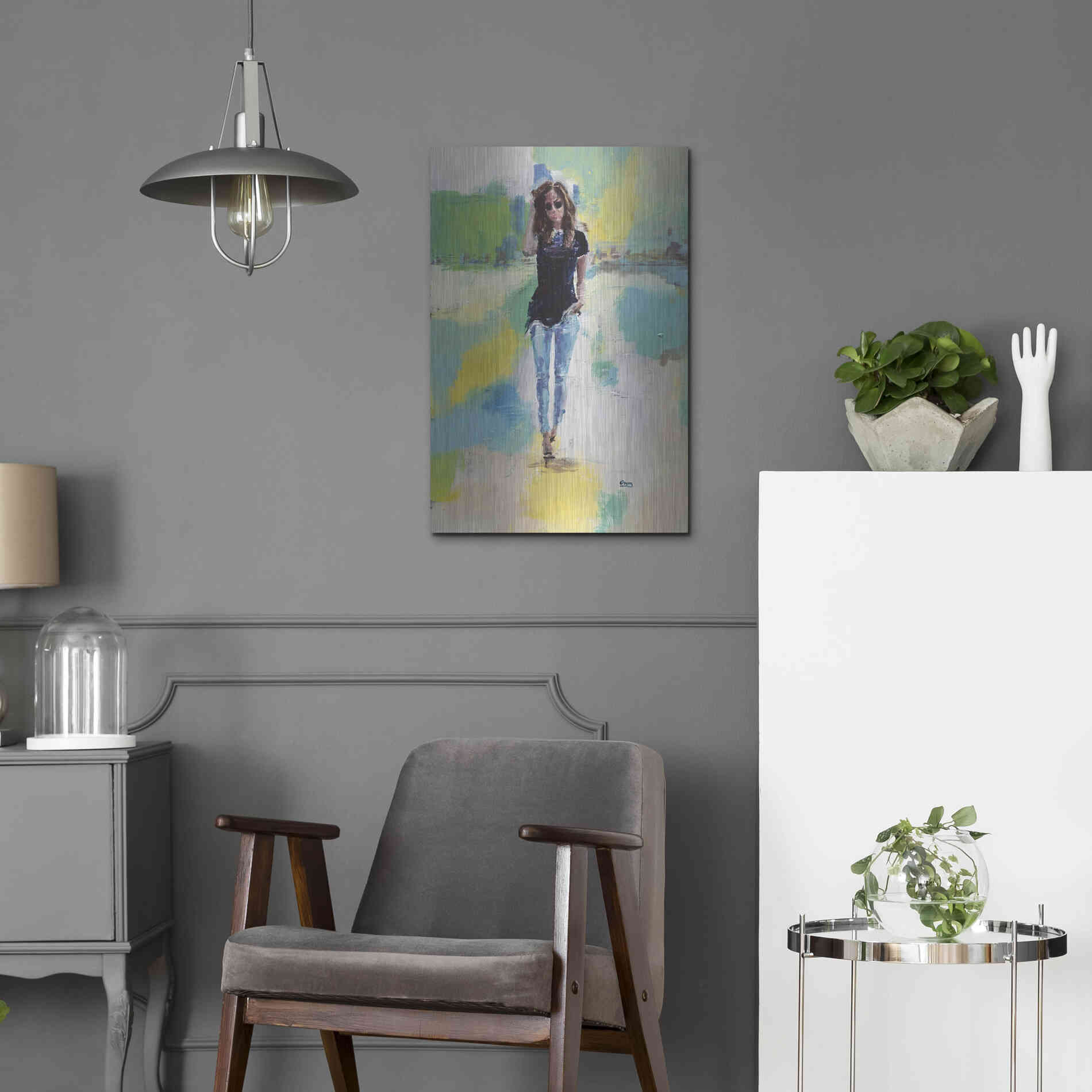 Luxe Metal Art 'Casual' by Oscar Alvarez Pardo, Metal Wall Art,16x24