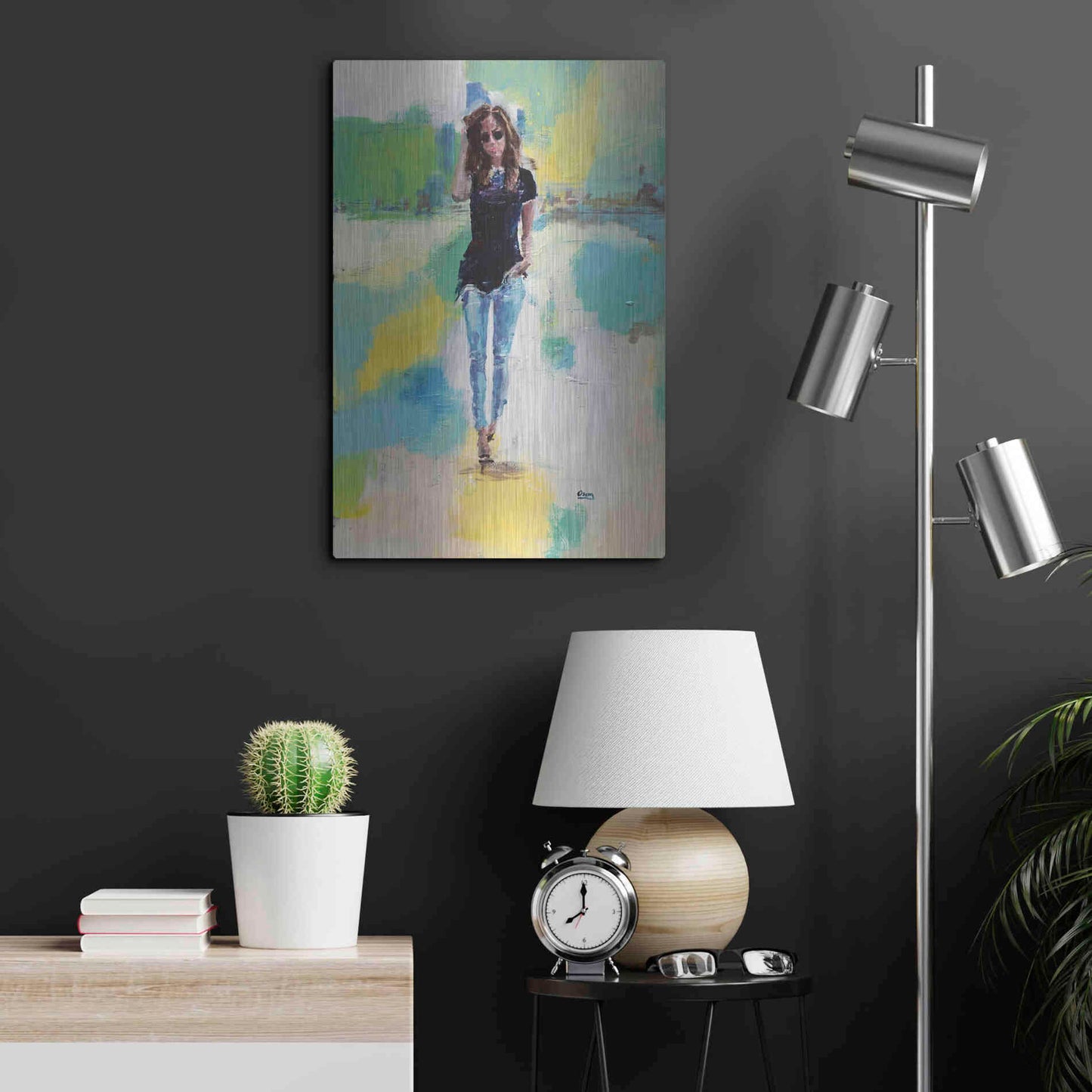 Luxe Metal Art 'Casual' by Oscar Alvarez Pardo, Metal Wall Art,16x24