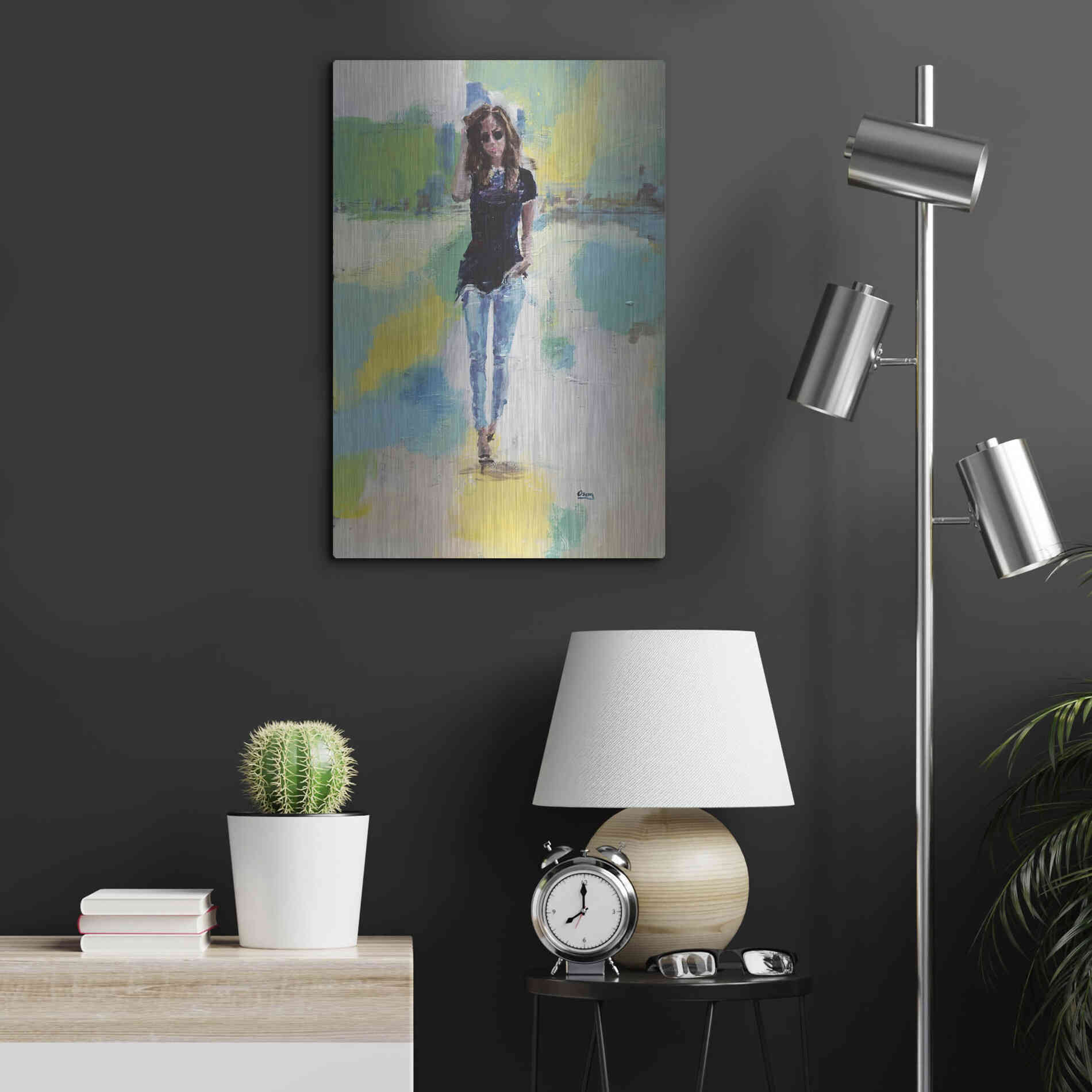 Luxe Metal Art 'Casual' by Oscar Alvarez Pardo, Metal Wall Art,16x24