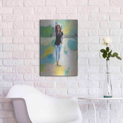 Luxe Metal Art 'Casual' by Oscar Alvarez Pardo, Metal Wall Art,16x24