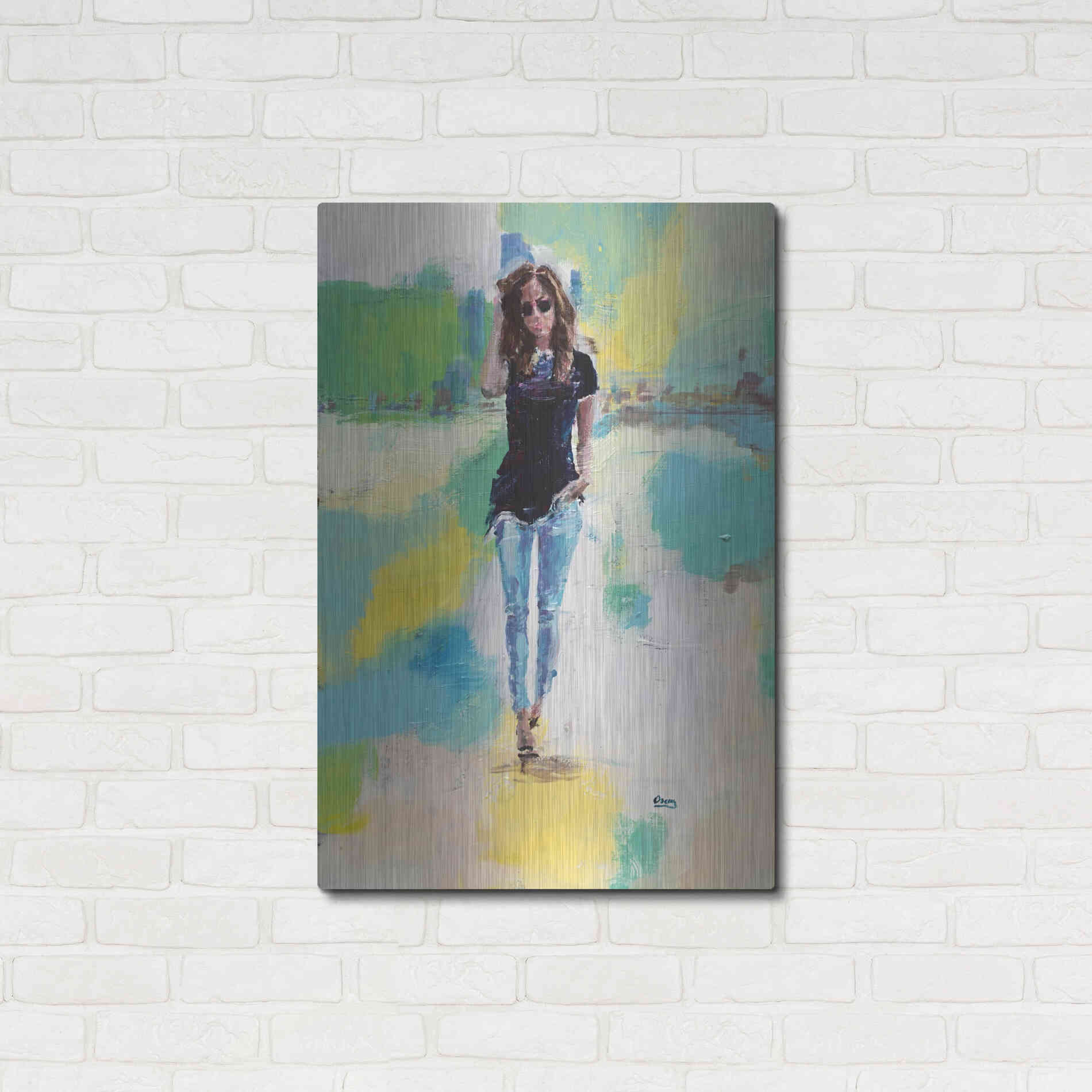 Luxe Metal Art 'Casual' by Oscar Alvarez Pardo, Metal Wall Art,24x36