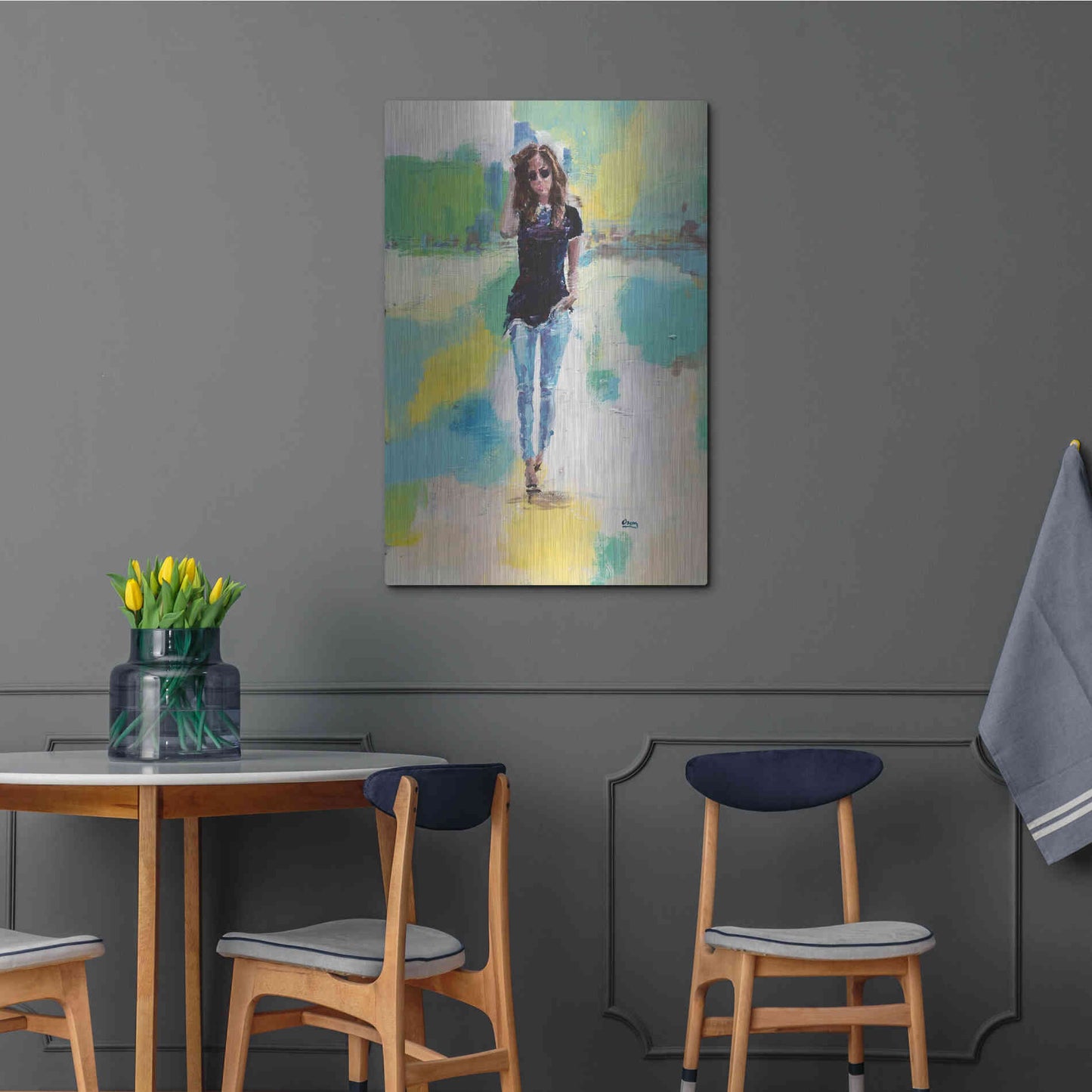 Luxe Metal Art 'Casual' by Oscar Alvarez Pardo, Metal Wall Art,24x36