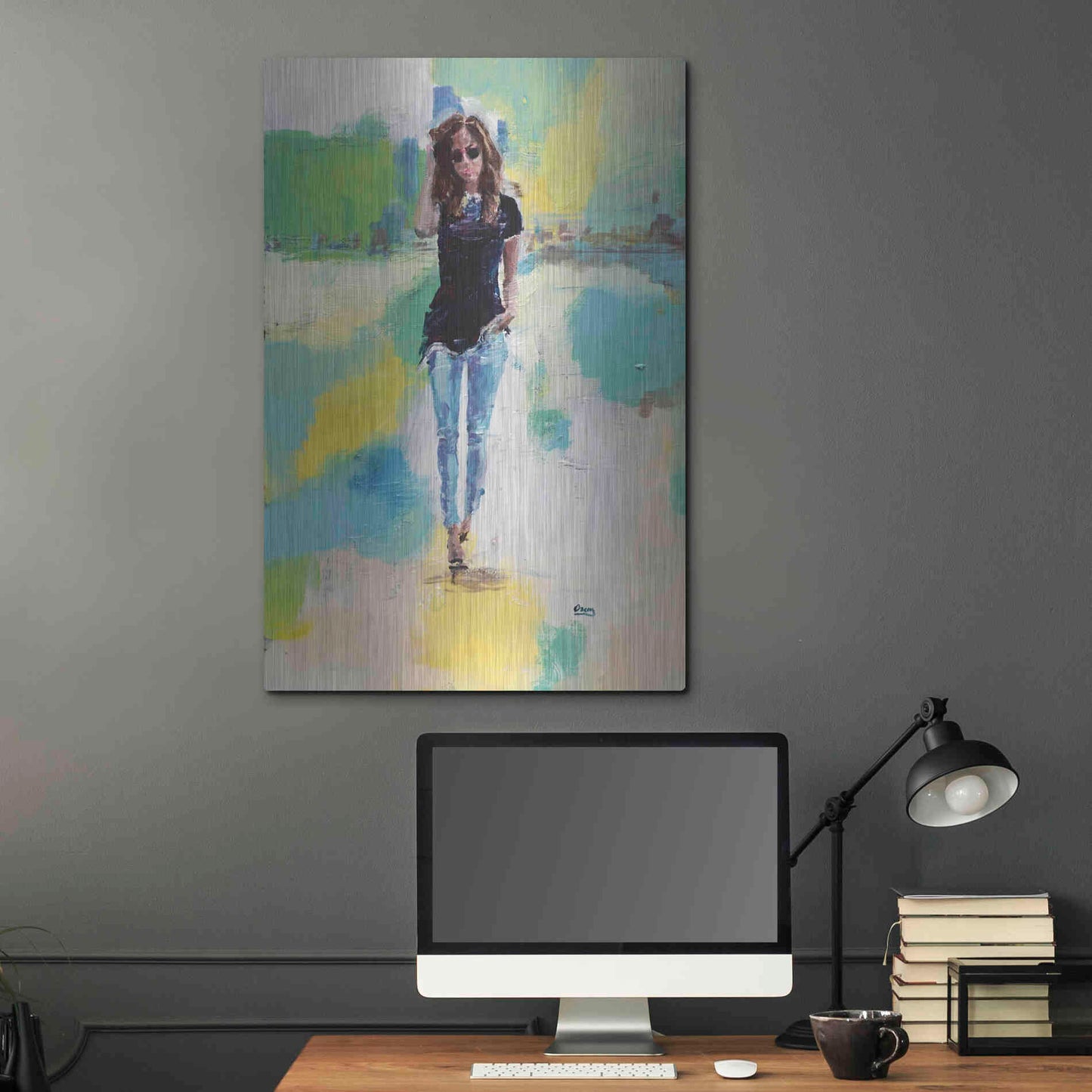 Luxe Metal Art 'Casual' by Oscar Alvarez Pardo, Metal Wall Art,24x36