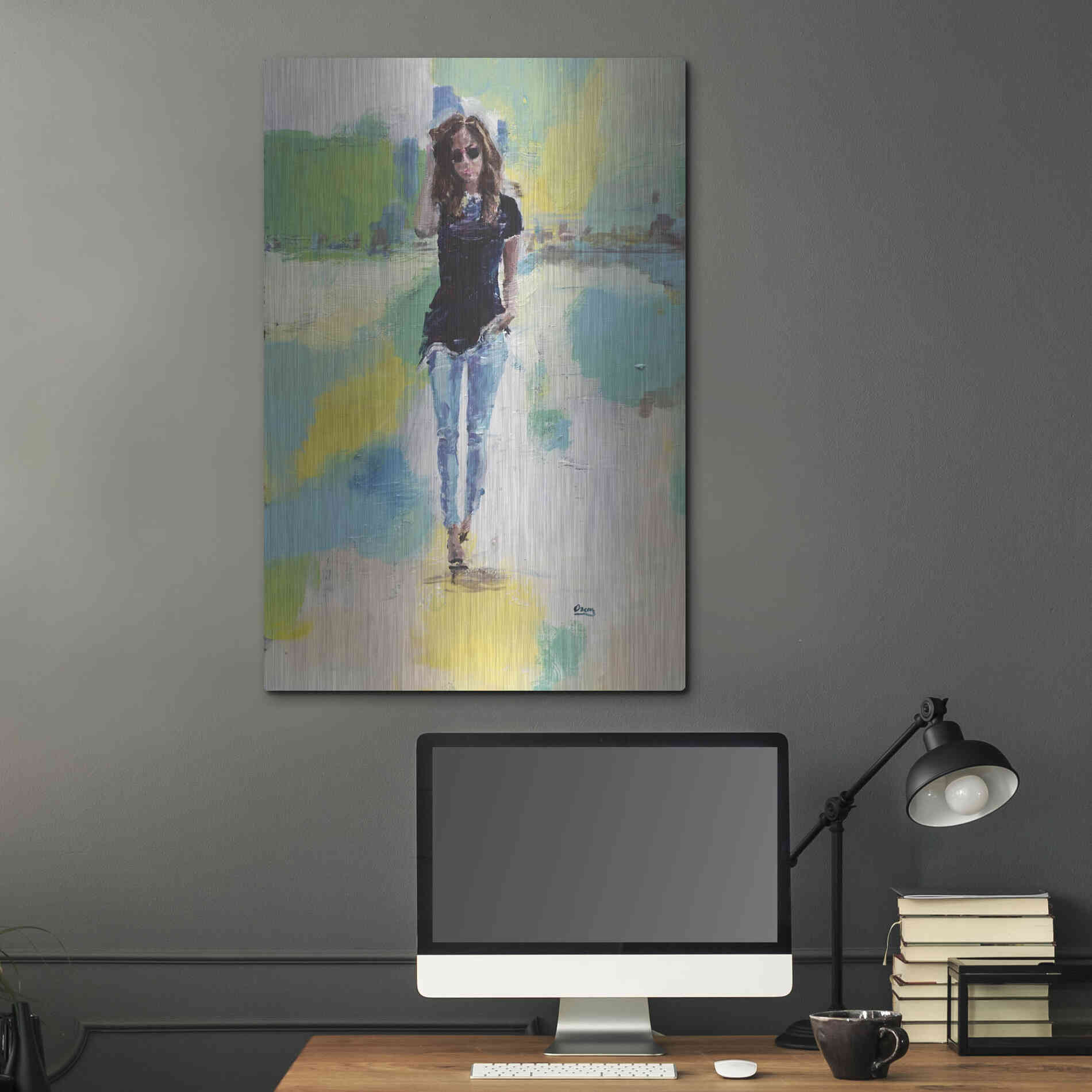 Luxe Metal Art 'Casual' by Oscar Alvarez Pardo, Metal Wall Art,24x36
