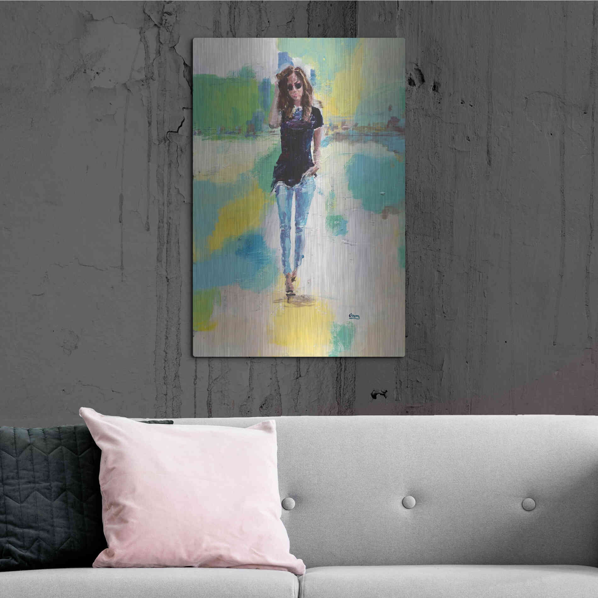 Luxe Metal Art 'Casual' by Oscar Alvarez Pardo, Metal Wall Art,24x36