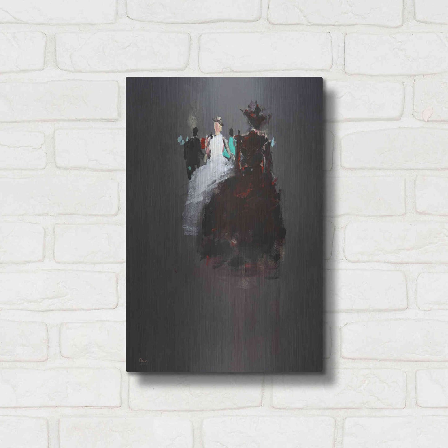 Luxe Metal Art 'Gathering' by Oscar Alvarez Pardo, Metal Wall Art,12x16