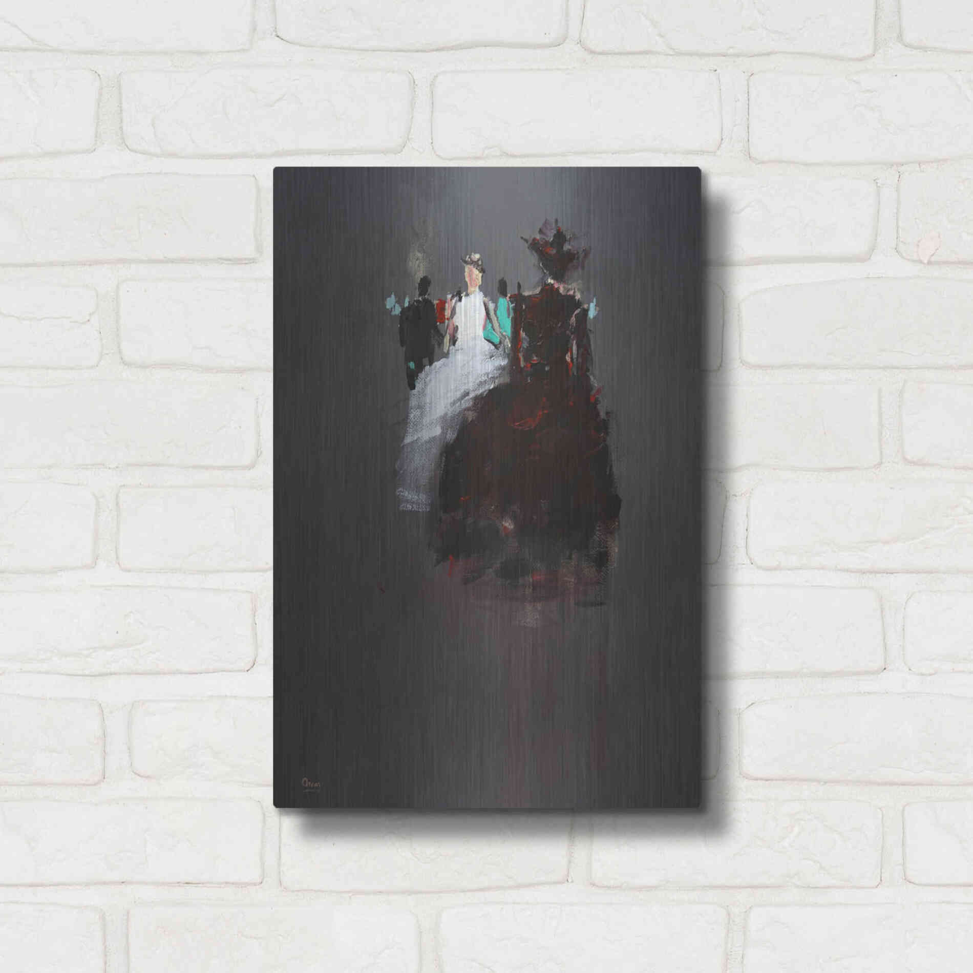 Luxe Metal Art 'Gathering' by Oscar Alvarez Pardo, Metal Wall Art,12x16