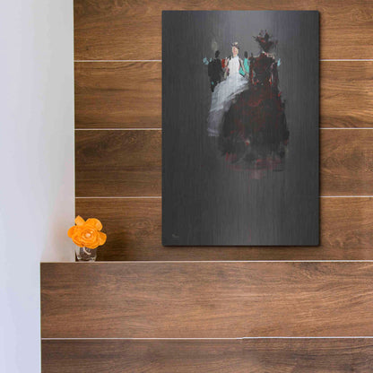 Luxe Metal Art 'Gathering' by Oscar Alvarez Pardo, Metal Wall Art,12x16