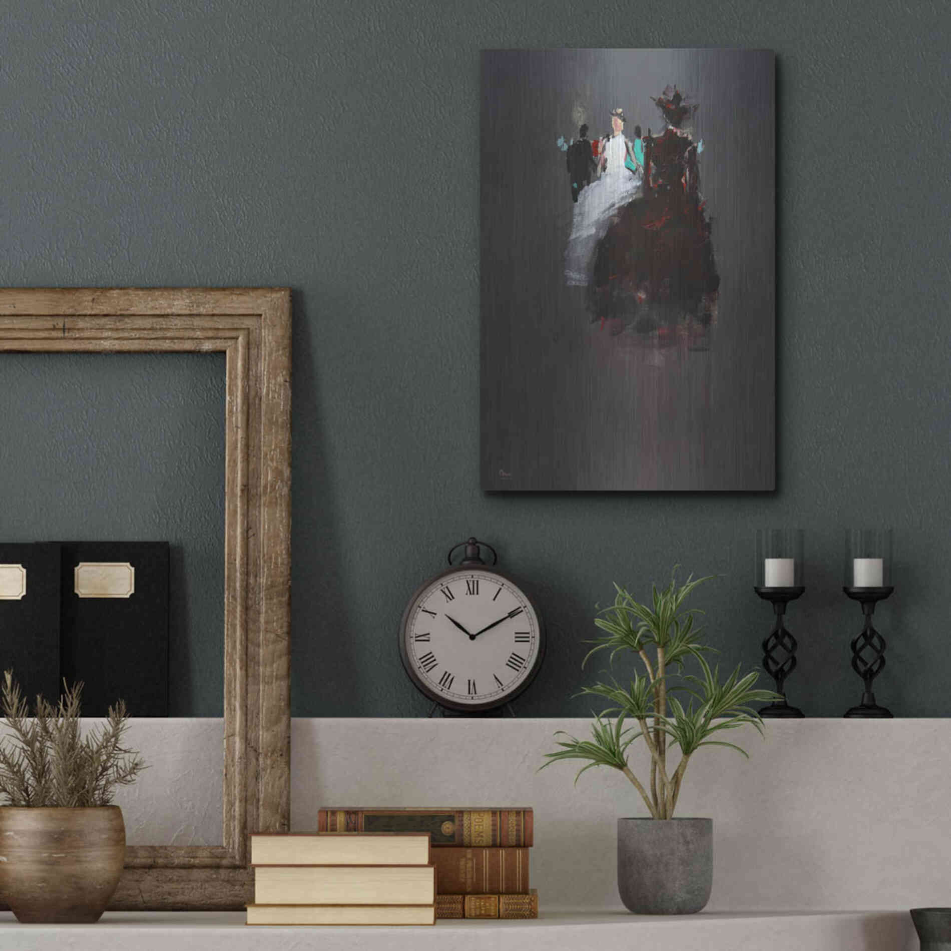 Luxe Metal Art 'Gathering' by Oscar Alvarez Pardo, Metal Wall Art,12x16