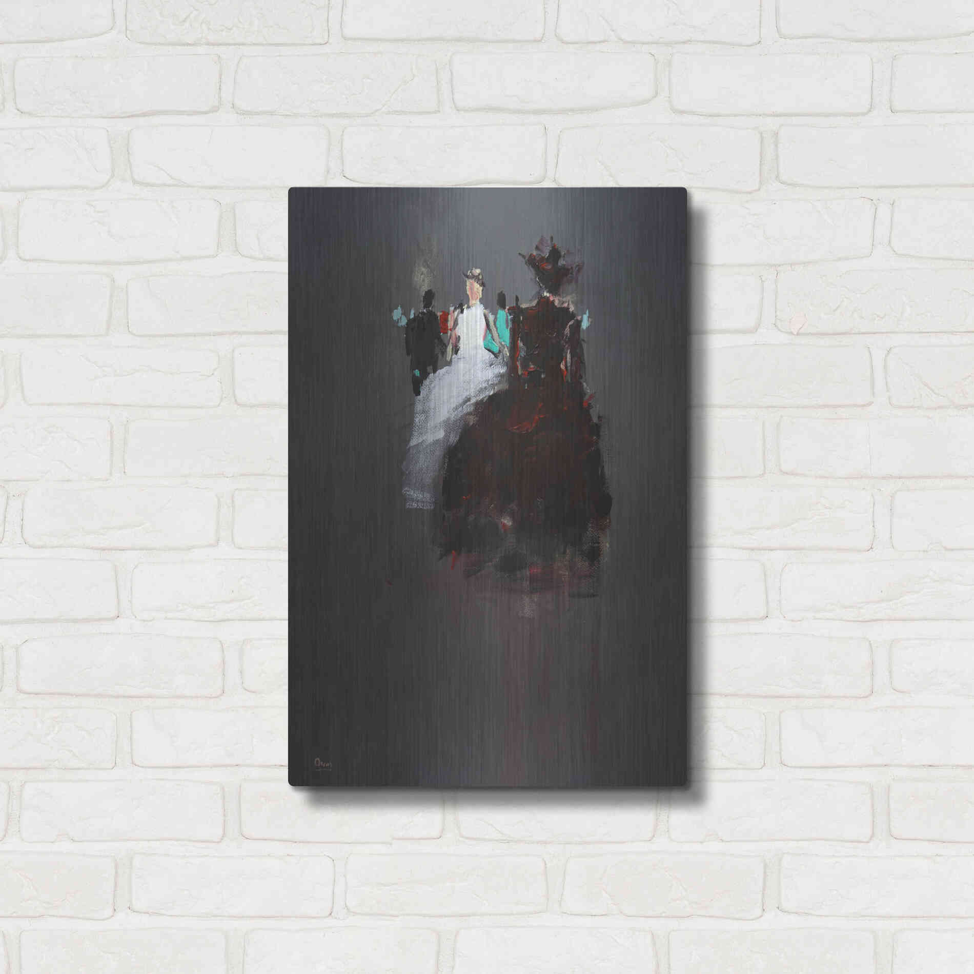 Luxe Metal Art 'Gathering' by Oscar Alvarez Pardo, Metal Wall Art,16x24