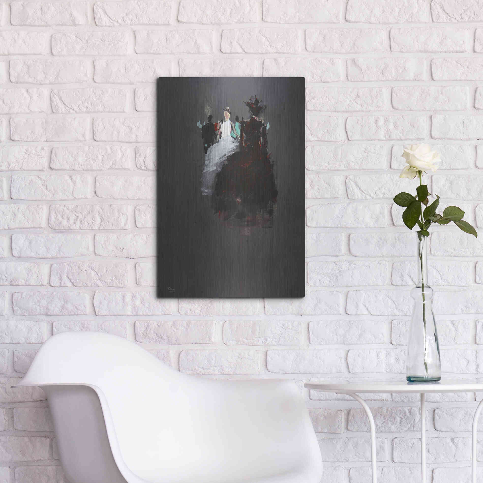 Luxe Metal Art 'Gathering' by Oscar Alvarez Pardo, Metal Wall Art,16x24