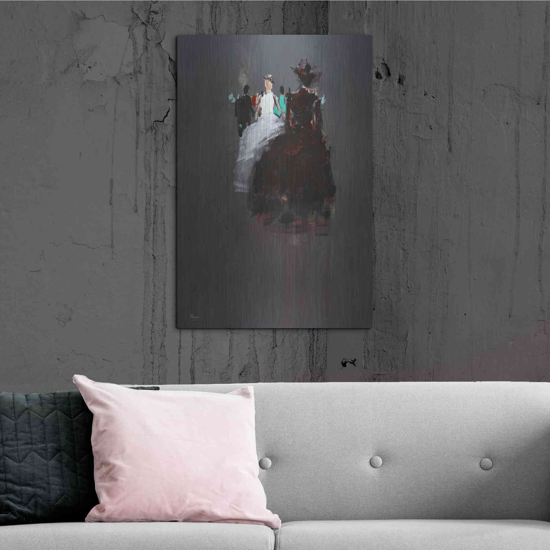 Luxe Metal Art 'Gathering' by Oscar Alvarez Pardo, Metal Wall Art,24x36