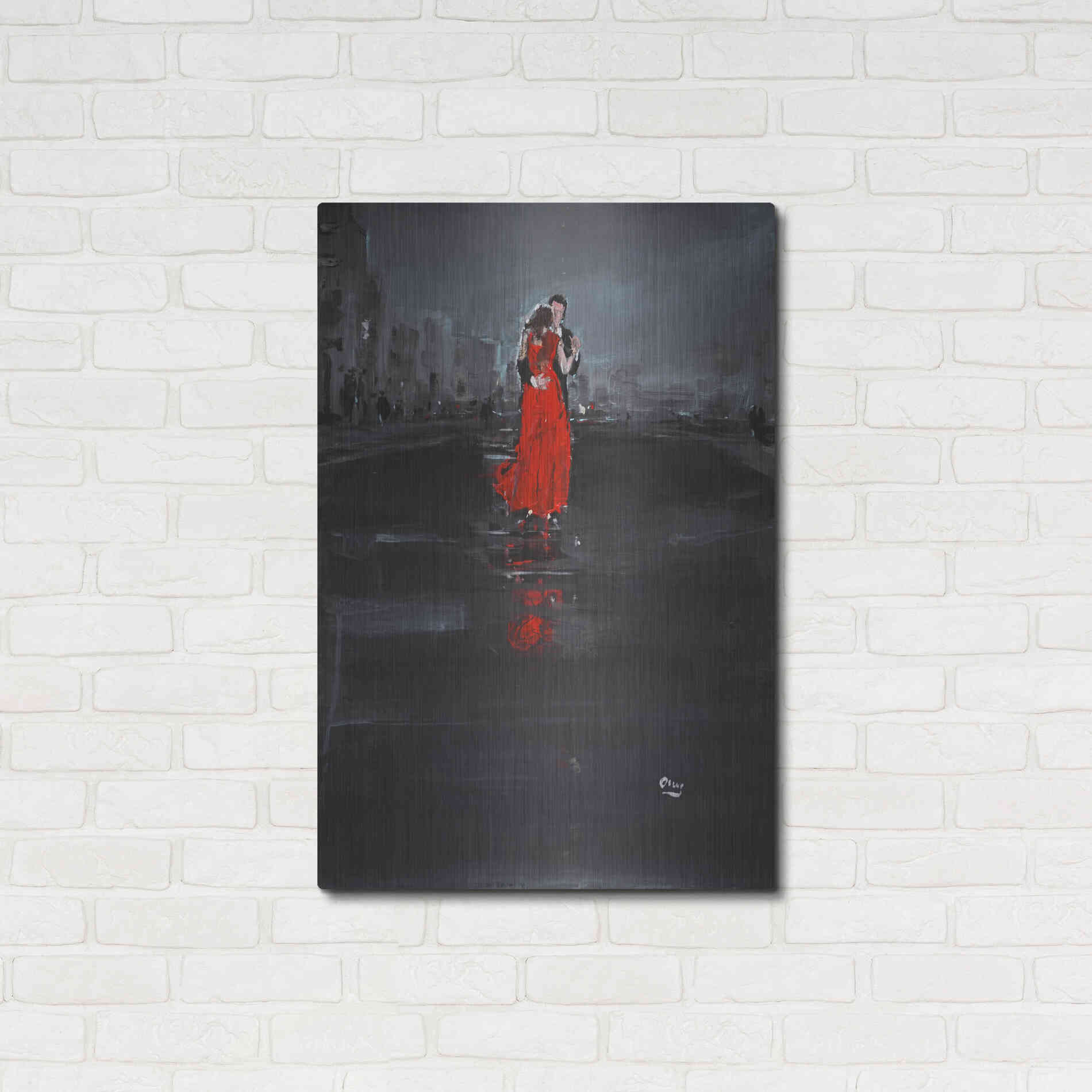 Luxe Metal Art 'Noir' by Oscar Alvarez Pardo, Metal Wall Art,24x36