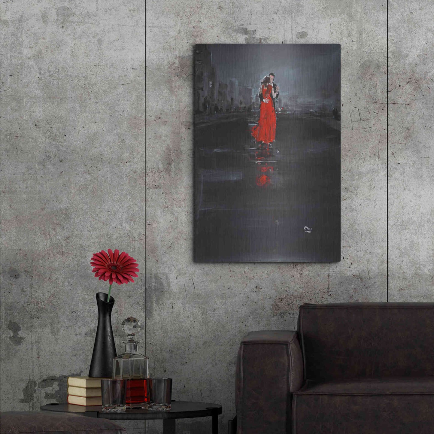 Luxe Metal Art 'Noir' by Oscar Alvarez Pardo, Metal Wall Art,24x36