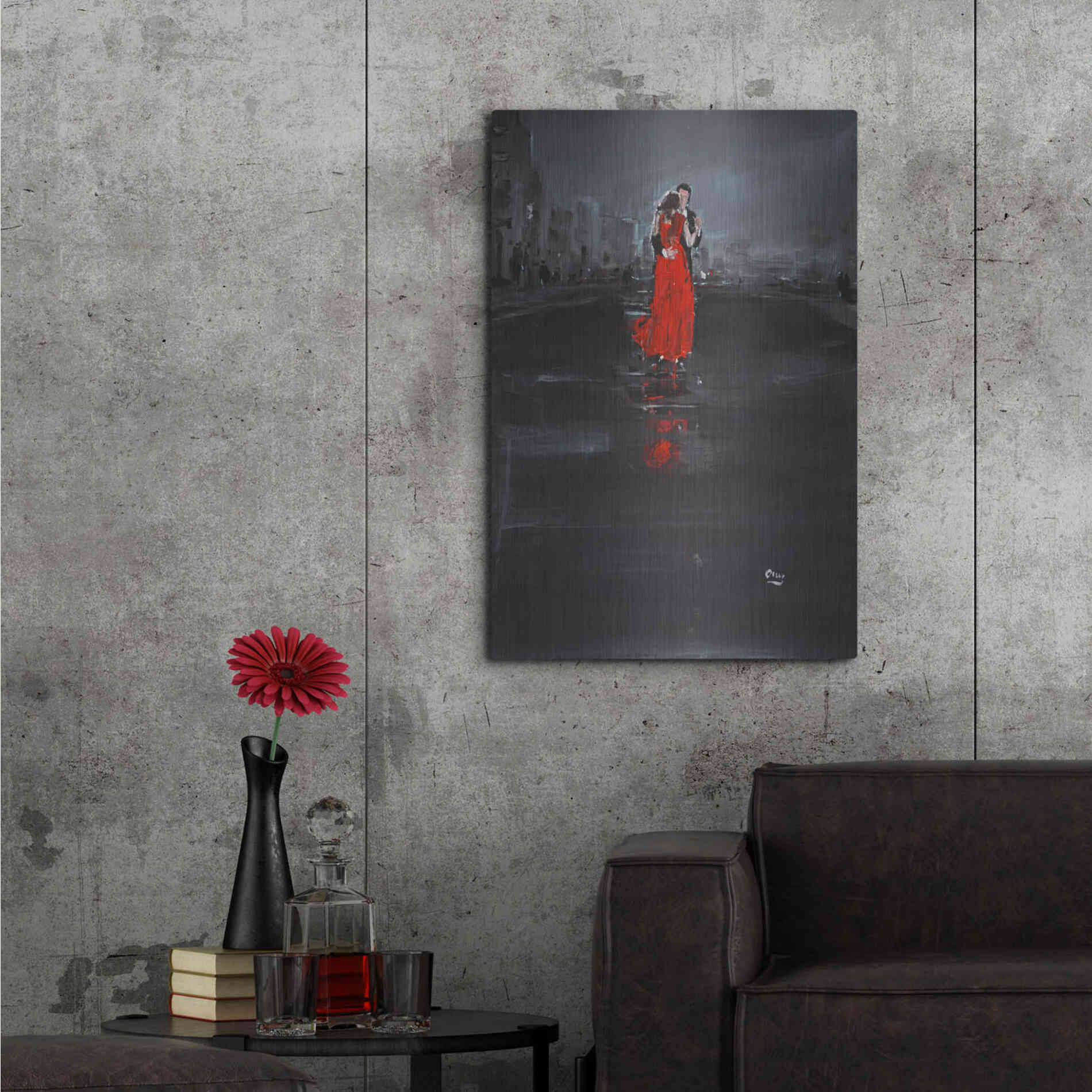 Luxe Metal Art 'Noir' by Oscar Alvarez Pardo, Metal Wall Art,24x36