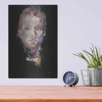 Luxe Metal Art 'Portrait 1' by Oscar Alvarez Pardo, Metal Wall Art,12x16