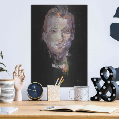 Luxe Metal Art 'Portrait 1' by Oscar Alvarez Pardo, Metal Wall Art,12x16