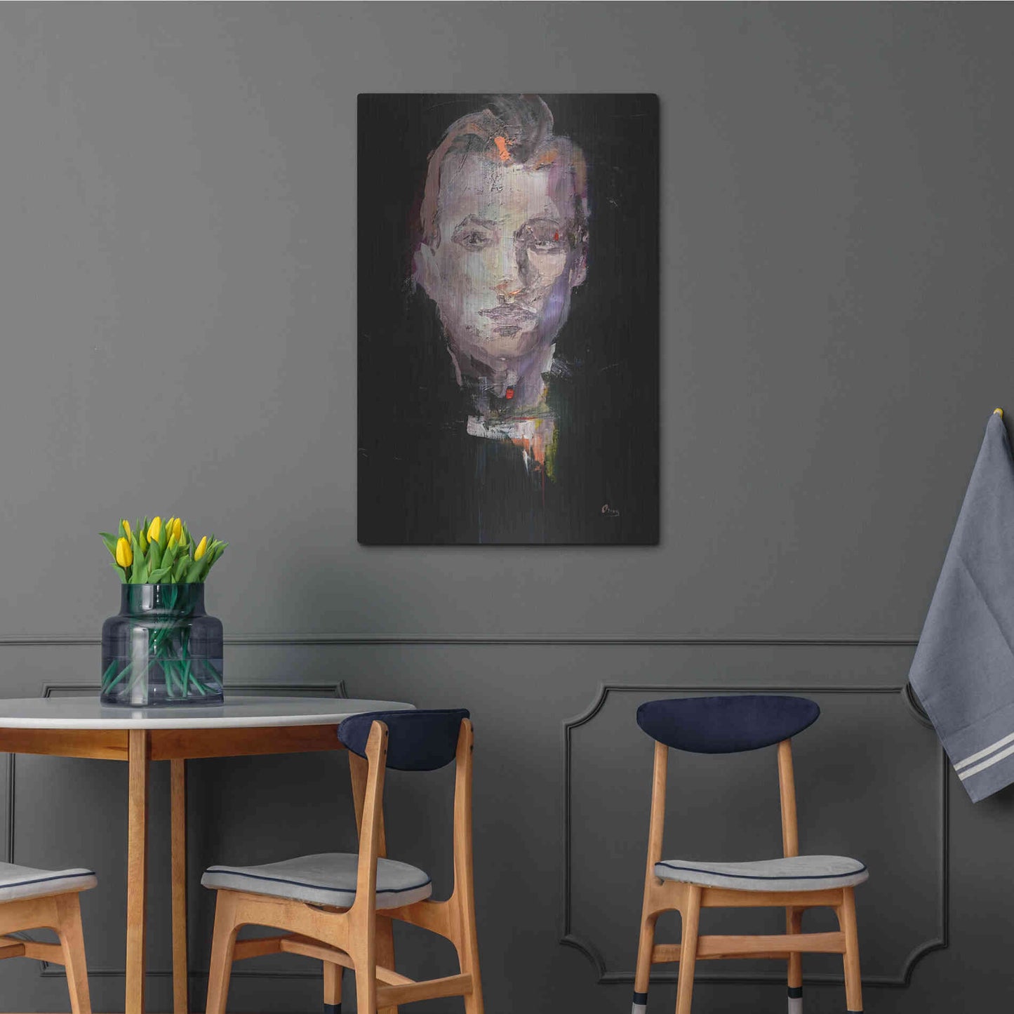 Luxe Metal Art 'Portrait 1' by Oscar Alvarez Pardo, Metal Wall Art,24x36