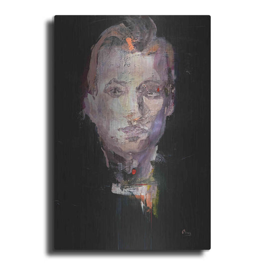 Luxe Metal Art 'Portrait 1' by Oscar Alvarez Pardo, Metal Wall Art