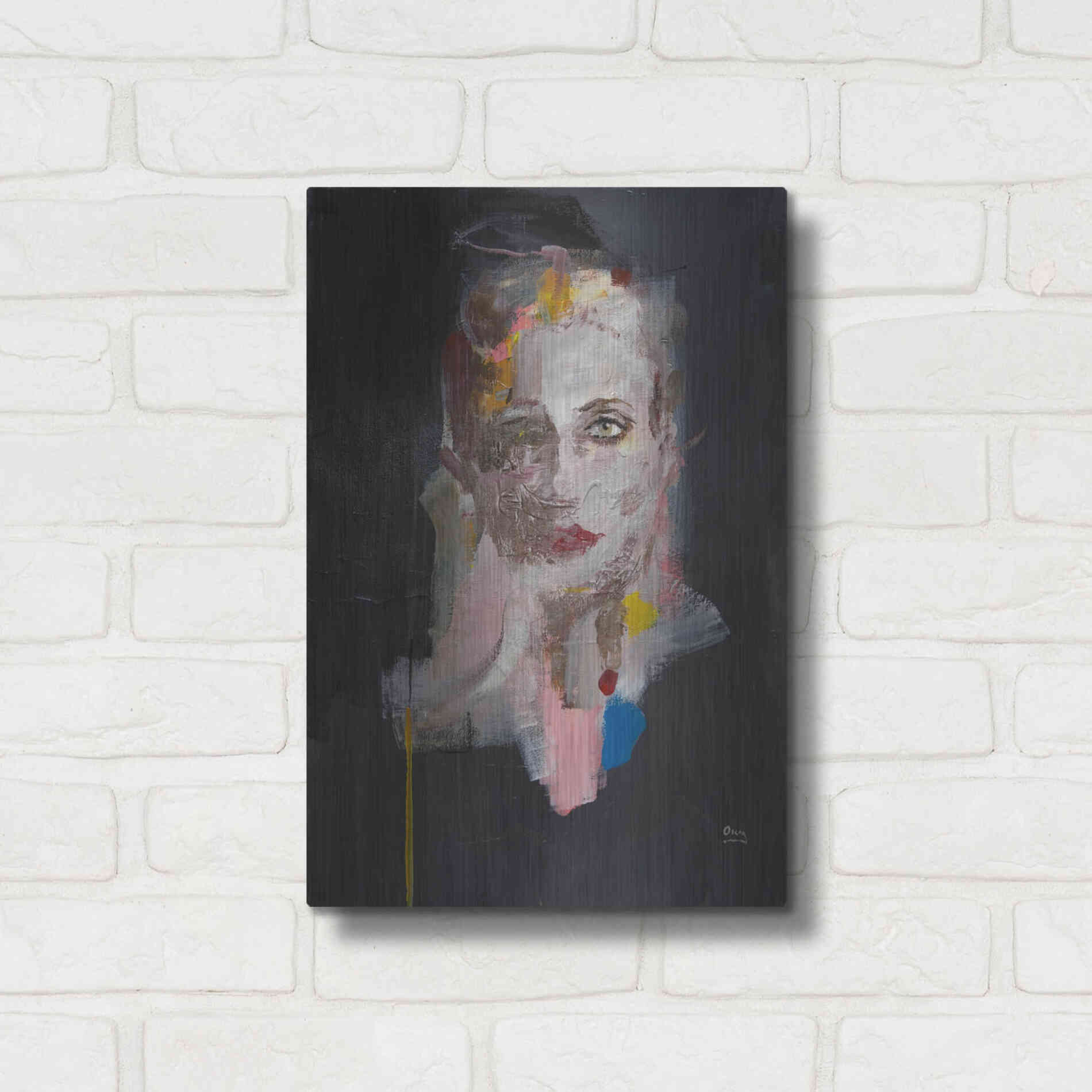 Luxe Metal Art 'Portrait 2' by Oscar Alvarez Pardo, Metal Wall Art,12x16