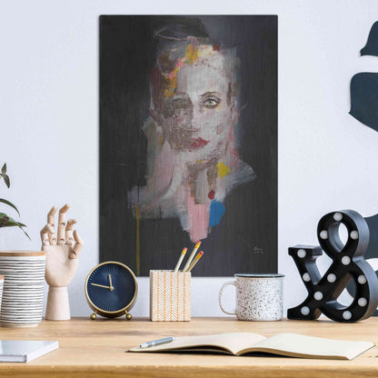 Luxe Metal Art 'Portrait 2' by Oscar Alvarez Pardo, Metal Wall Art,12x16