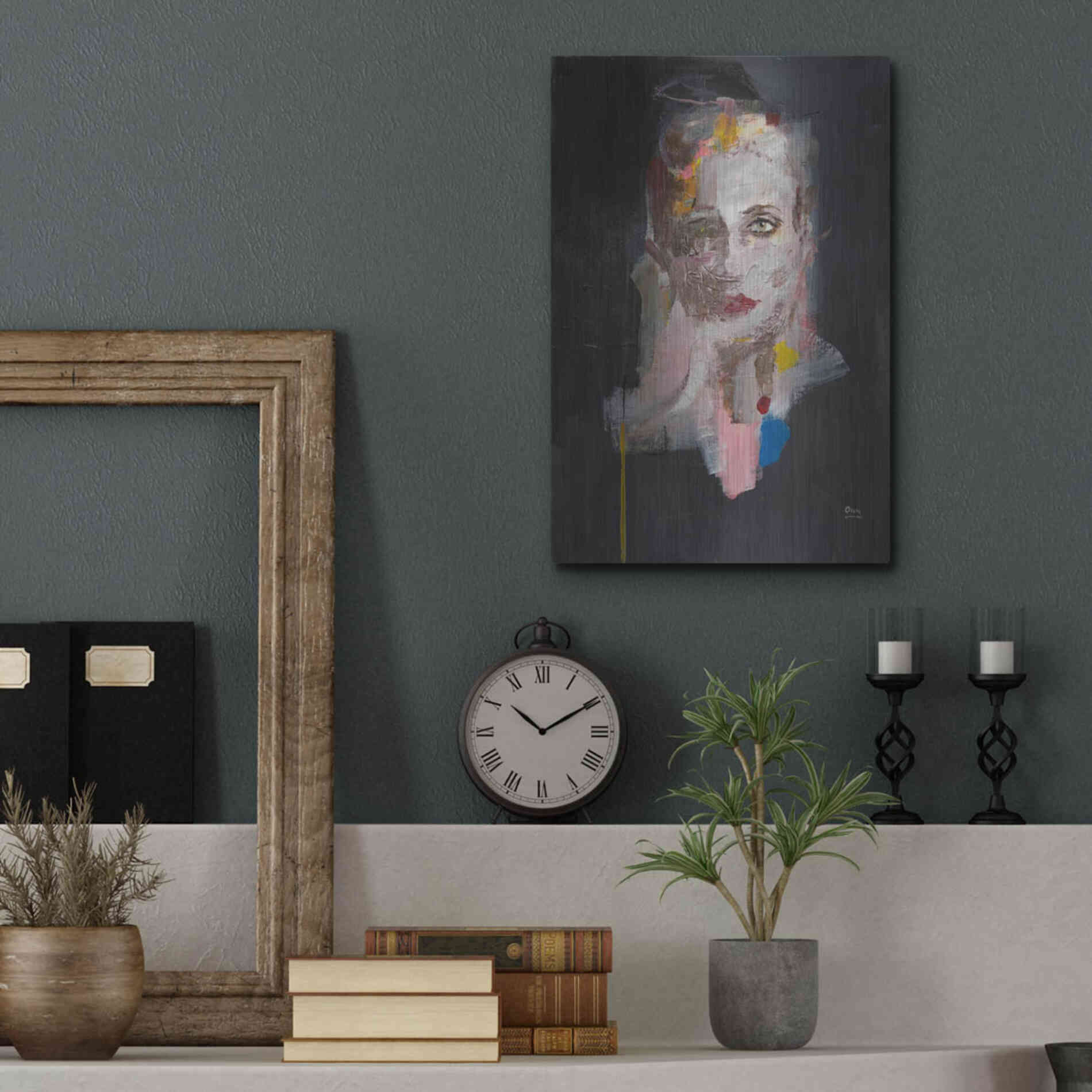 Luxe Metal Art 'Portrait 2' by Oscar Alvarez Pardo, Metal Wall Art,12x16