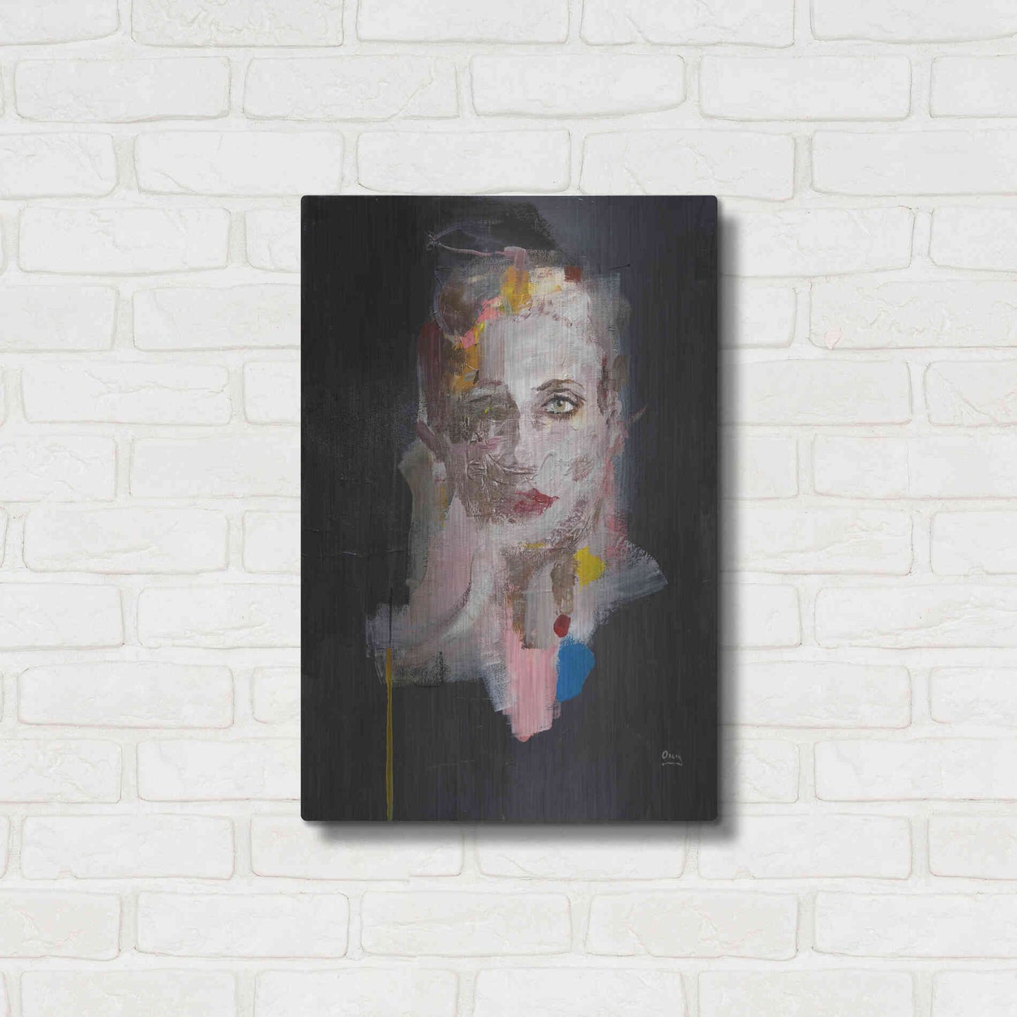 Luxe Metal Art 'Portrait 2' by Oscar Alvarez Pardo, Metal Wall Art,16x24