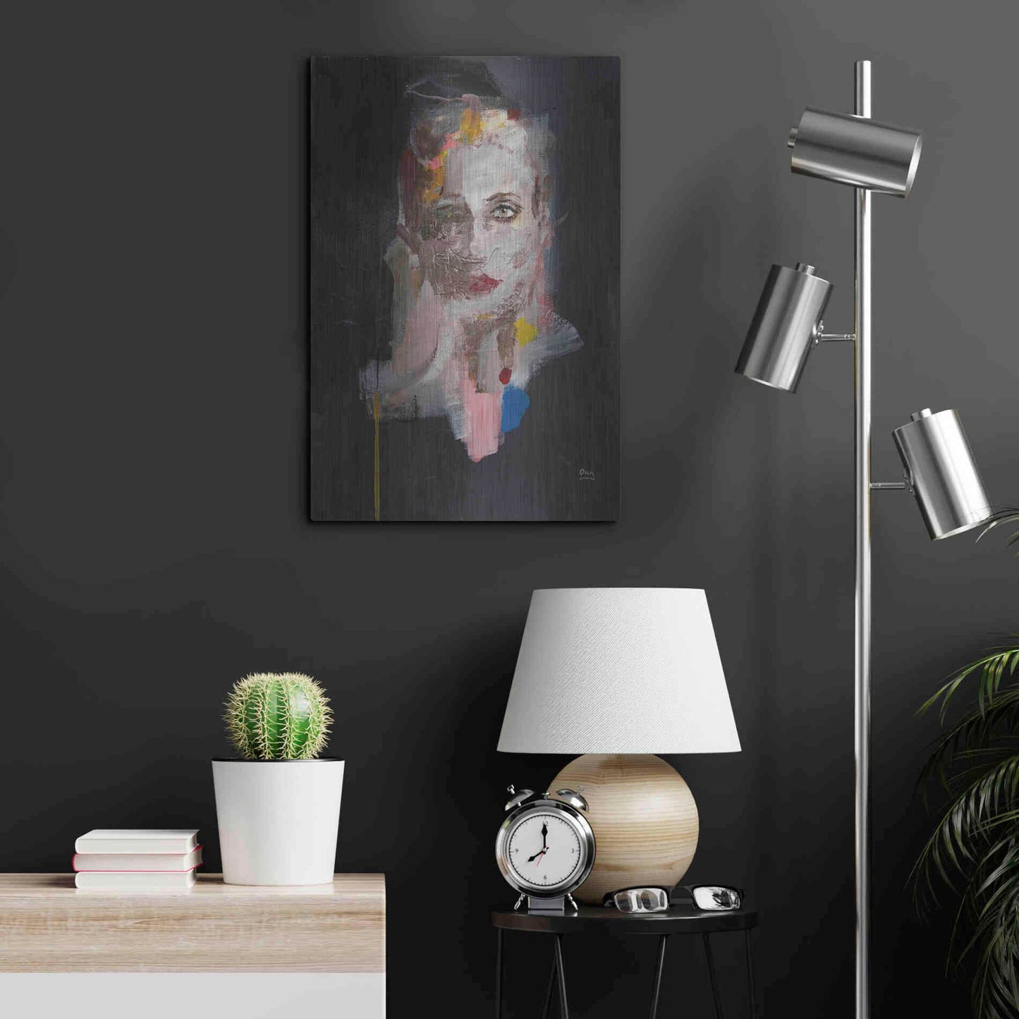 Luxe Metal Art 'Portrait 2' by Oscar Alvarez Pardo, Metal Wall Art,16x24