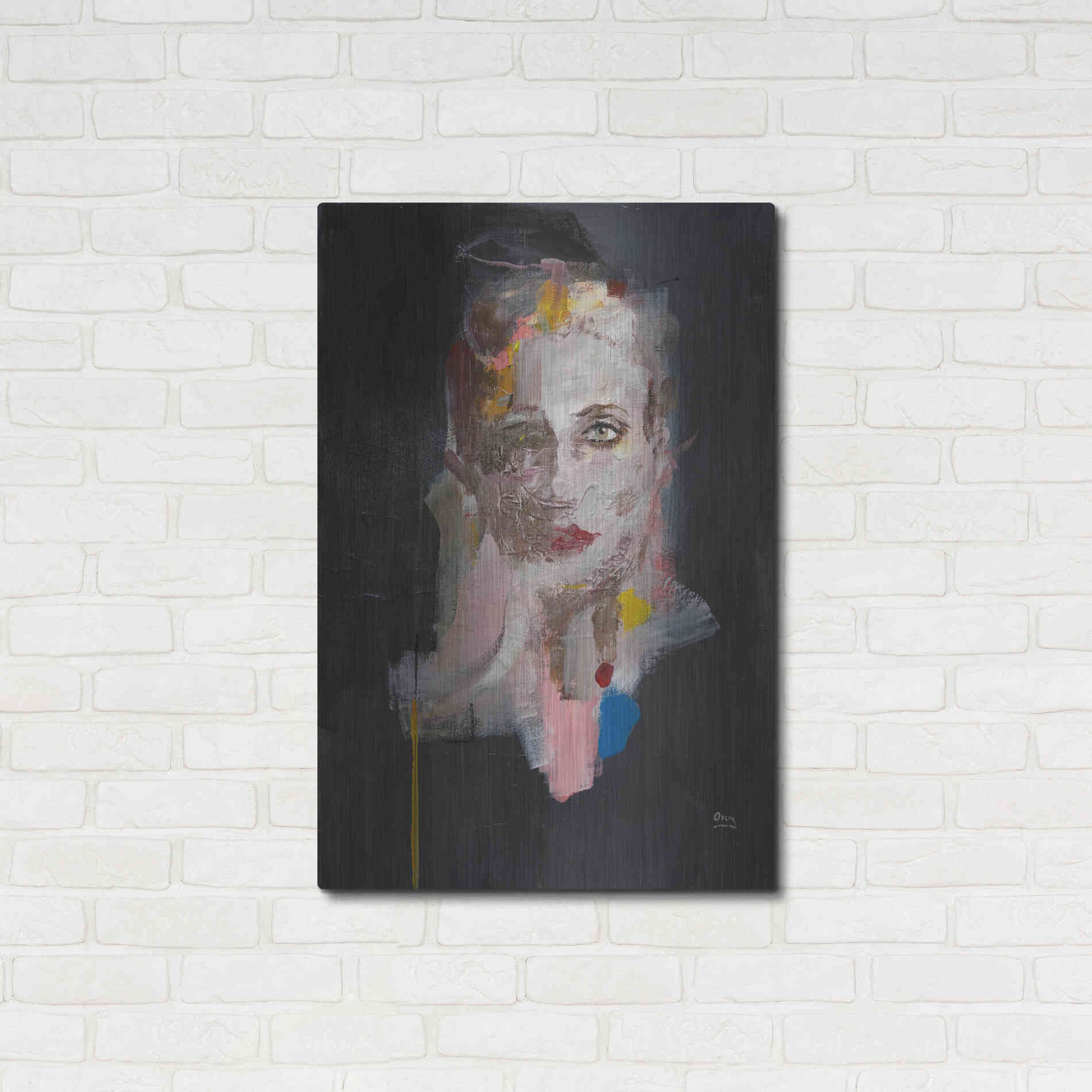 Luxe Metal Art 'Portrait 2' by Oscar Alvarez Pardo, Metal Wall Art,24x36