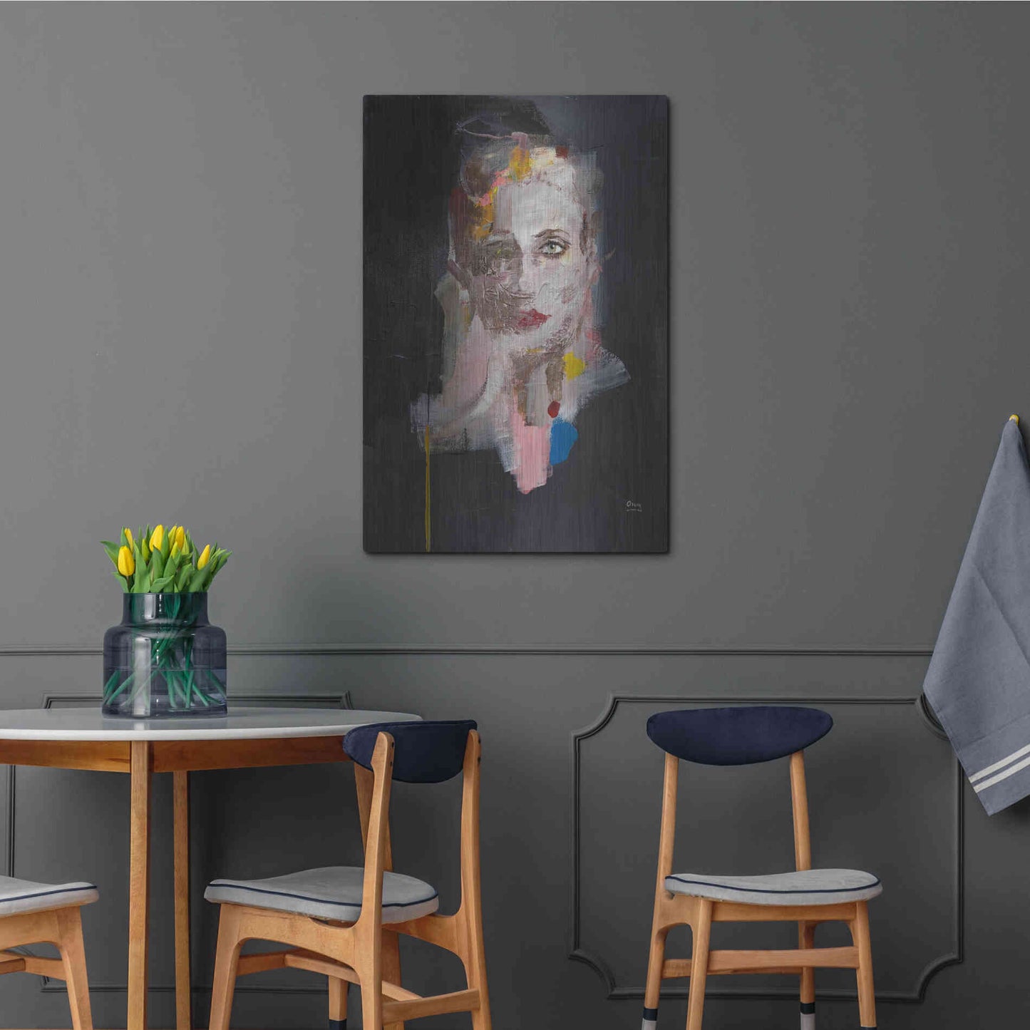 Luxe Metal Art 'Portrait 2' by Oscar Alvarez Pardo, Metal Wall Art,24x36