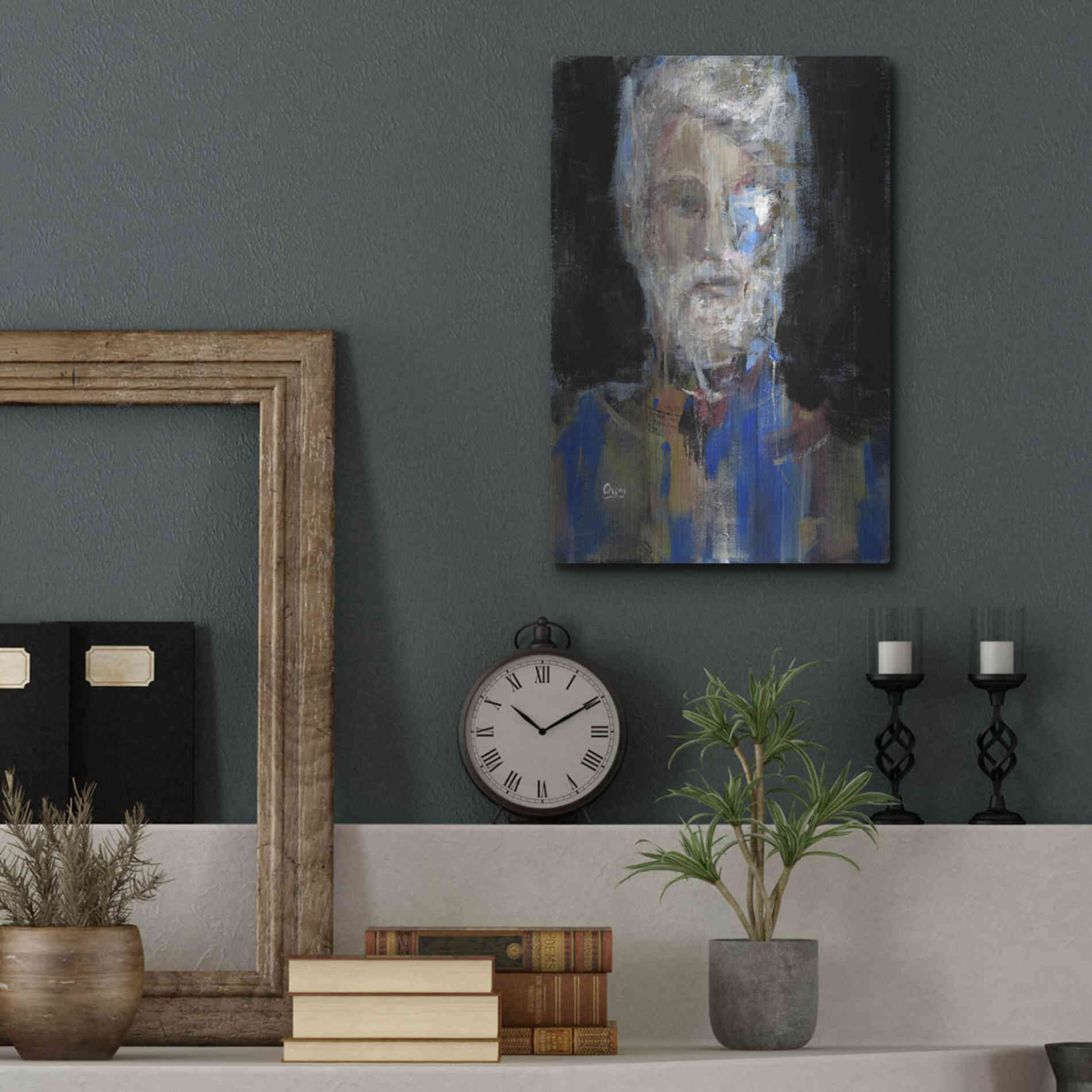 Luxe Metal Art 'Portrait 3' by Oscar Alvarez Pardo, Metal Wall Art,12x16