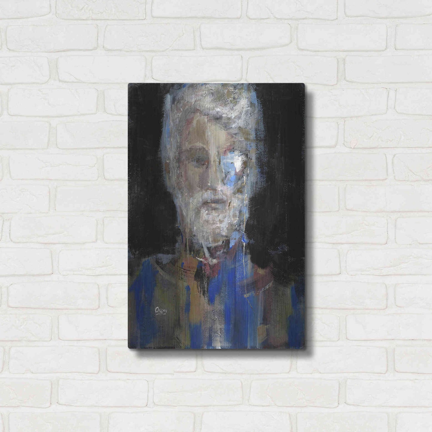 Luxe Metal Art 'Portrait 3' by Oscar Alvarez Pardo, Metal Wall Art,16x24