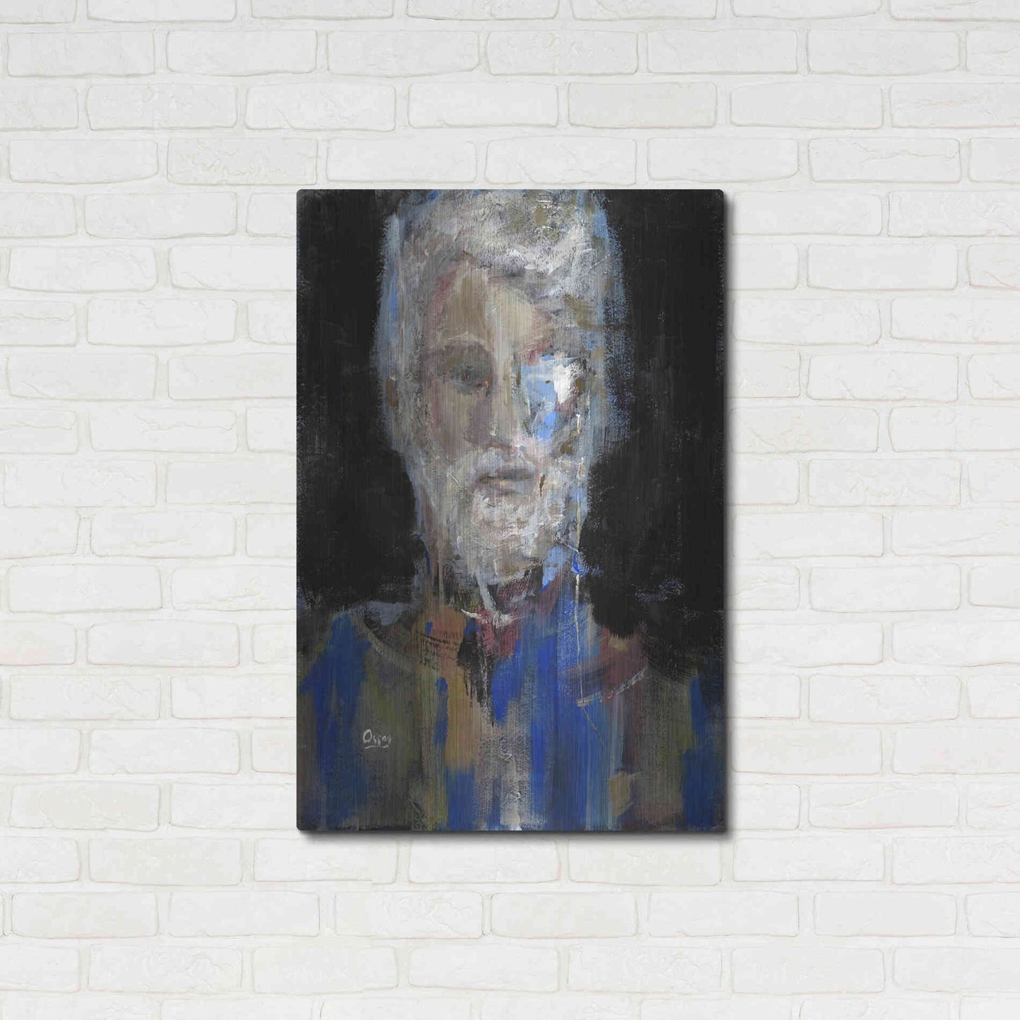 Luxe Metal Art 'Portrait 3' by Oscar Alvarez Pardo, Metal Wall Art,24x36