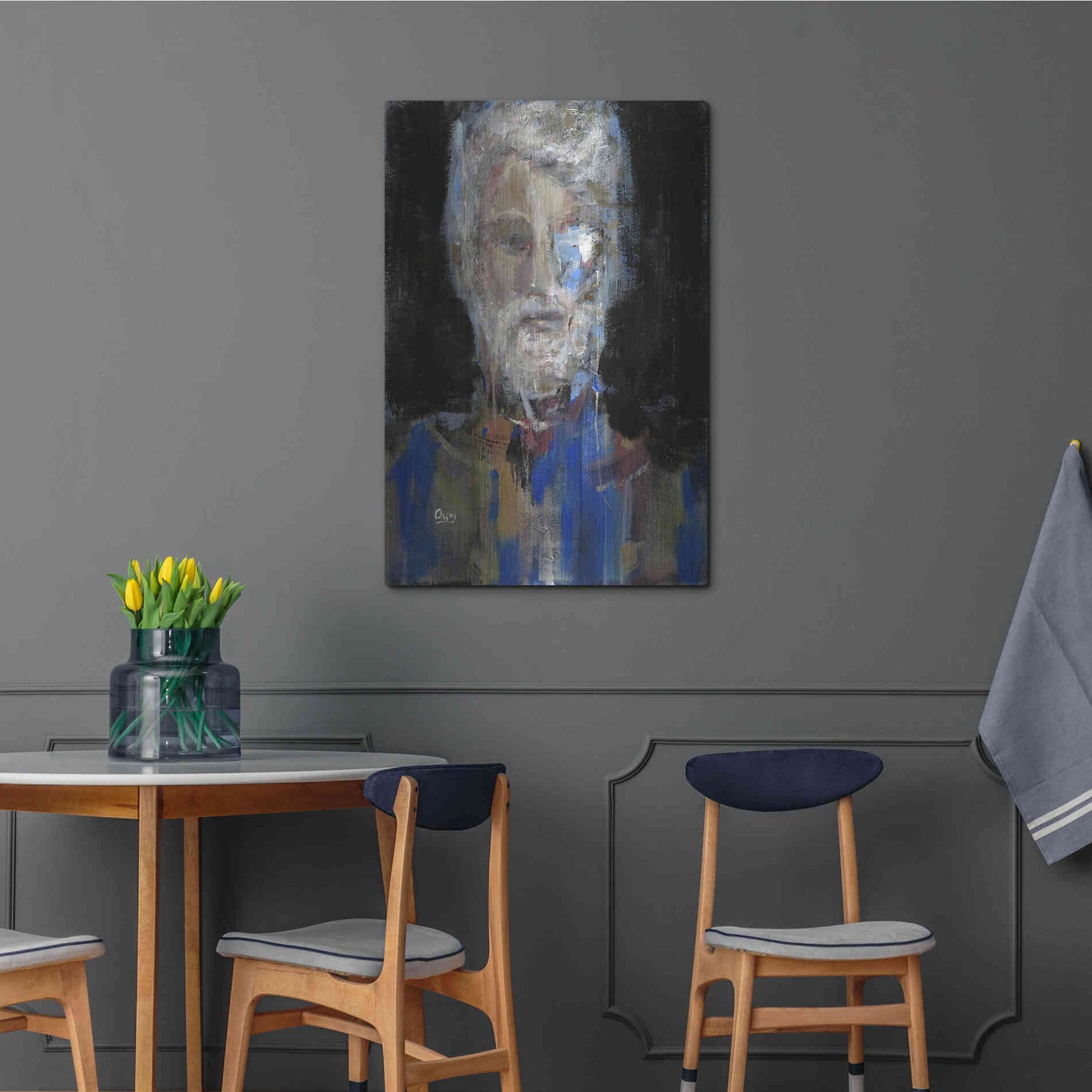 Luxe Metal Art 'Portrait 3' by Oscar Alvarez Pardo, Metal Wall Art,24x36