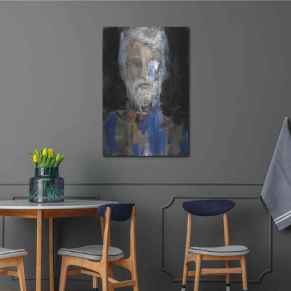 Luxe Metal Art 'Portrait 3' by Oscar Alvarez Pardo, Metal Wall Art,24x36