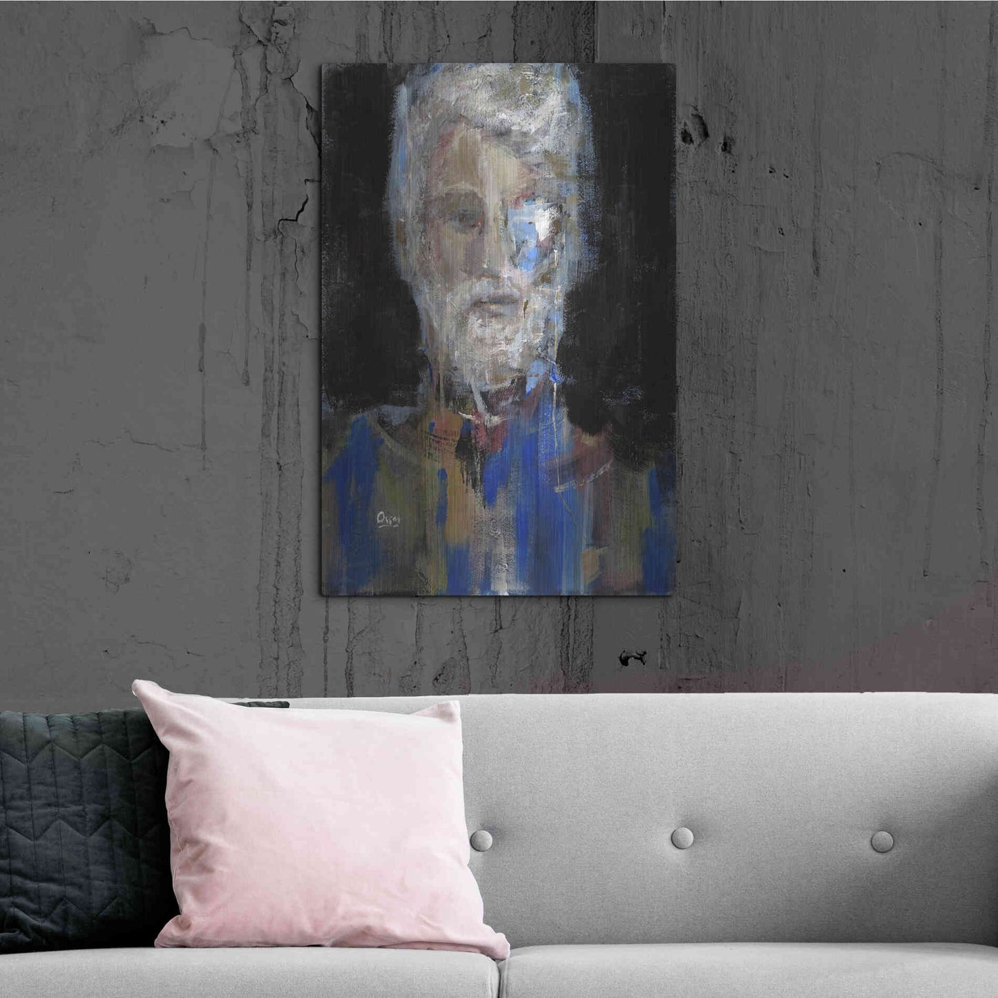 Luxe Metal Art 'Portrait 3' by Oscar Alvarez Pardo, Metal Wall Art,24x36