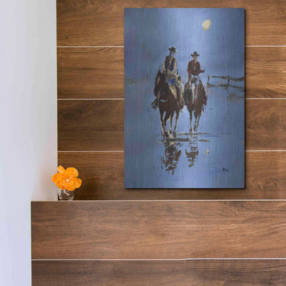 Luxe Metal Art 'Moonlight' by Oscar Alvarez Pardo, Metal Wall Art,12x16